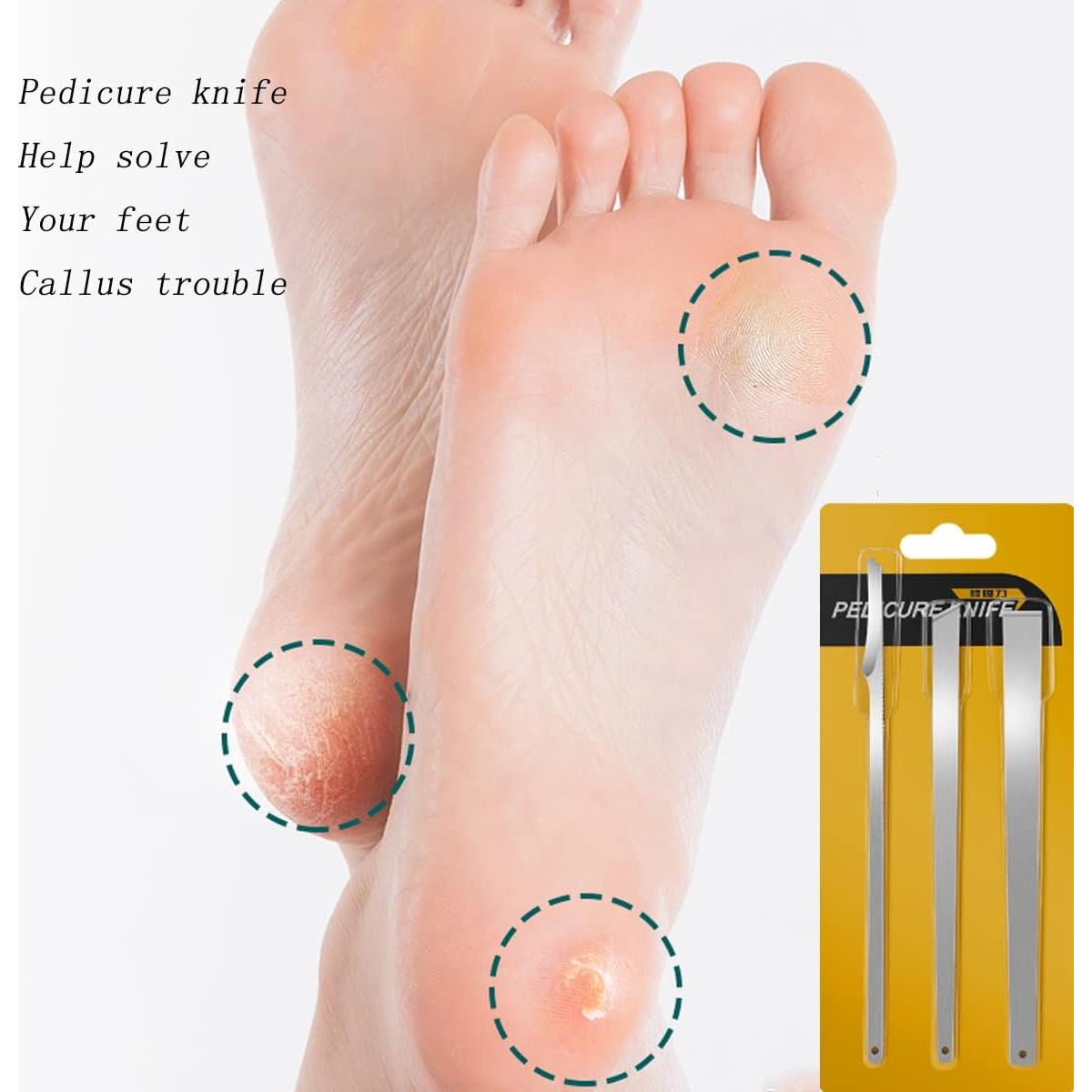 Juego de cuchillos de pedicura WANLIAN 3 piezas acero inoxidable