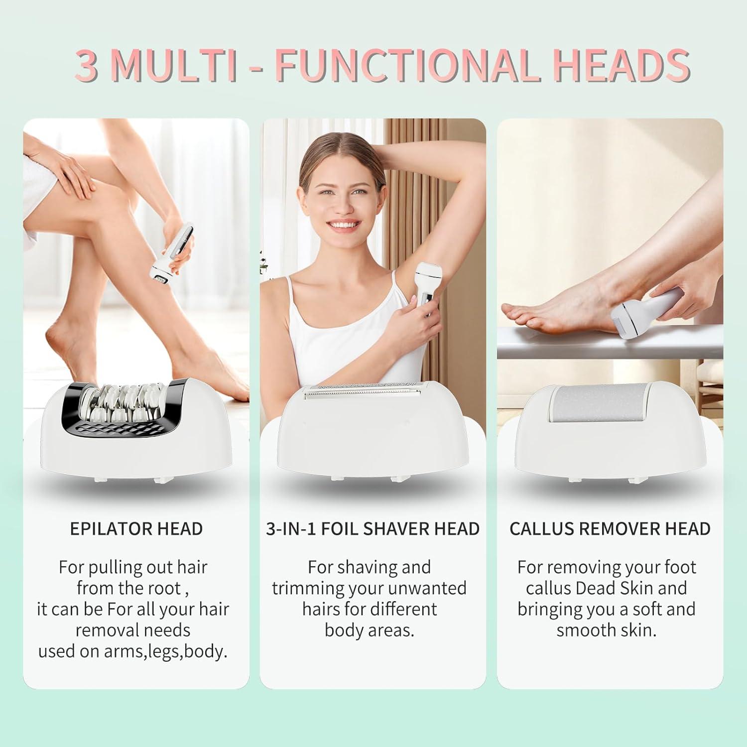 Epilador 3 en 1 Ourcec Gris - Afeitadora y Removedor de Callos