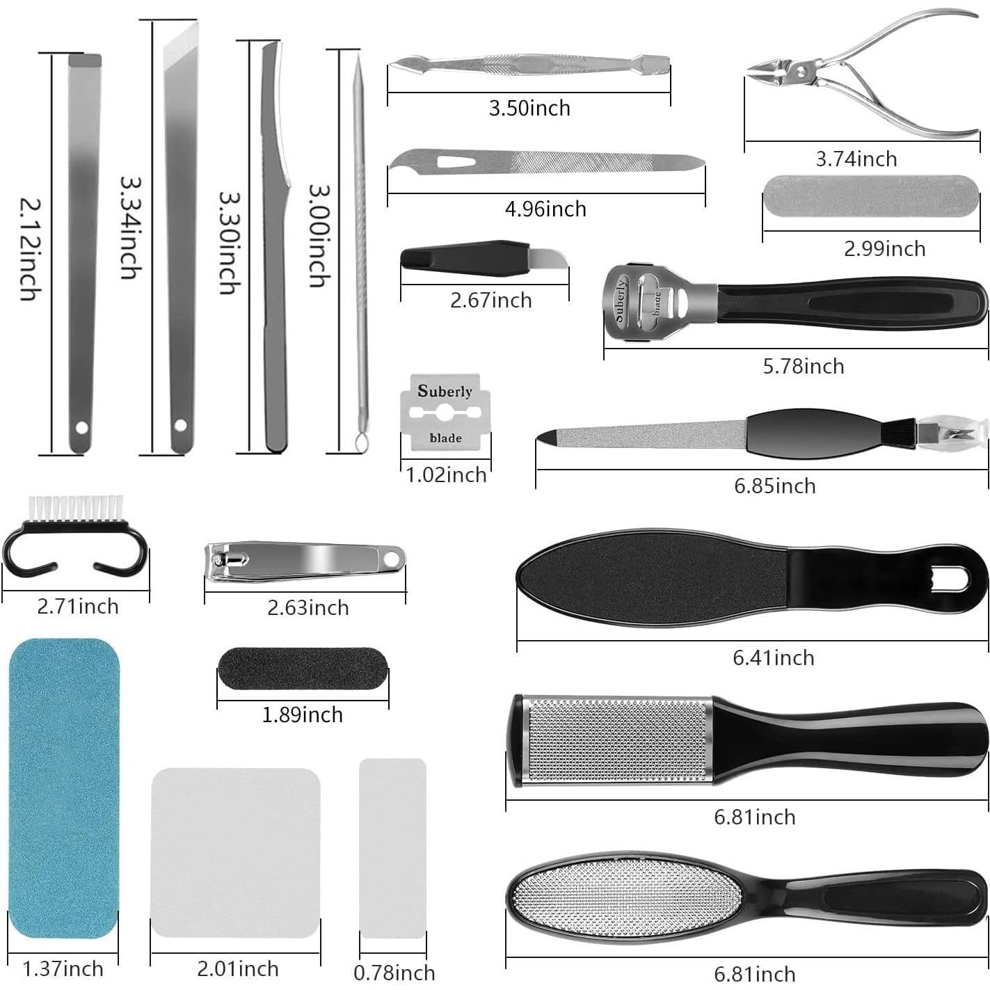 Kit de Pedicura Profesional Rosmax 36 Herramientas Acero Inoxidable