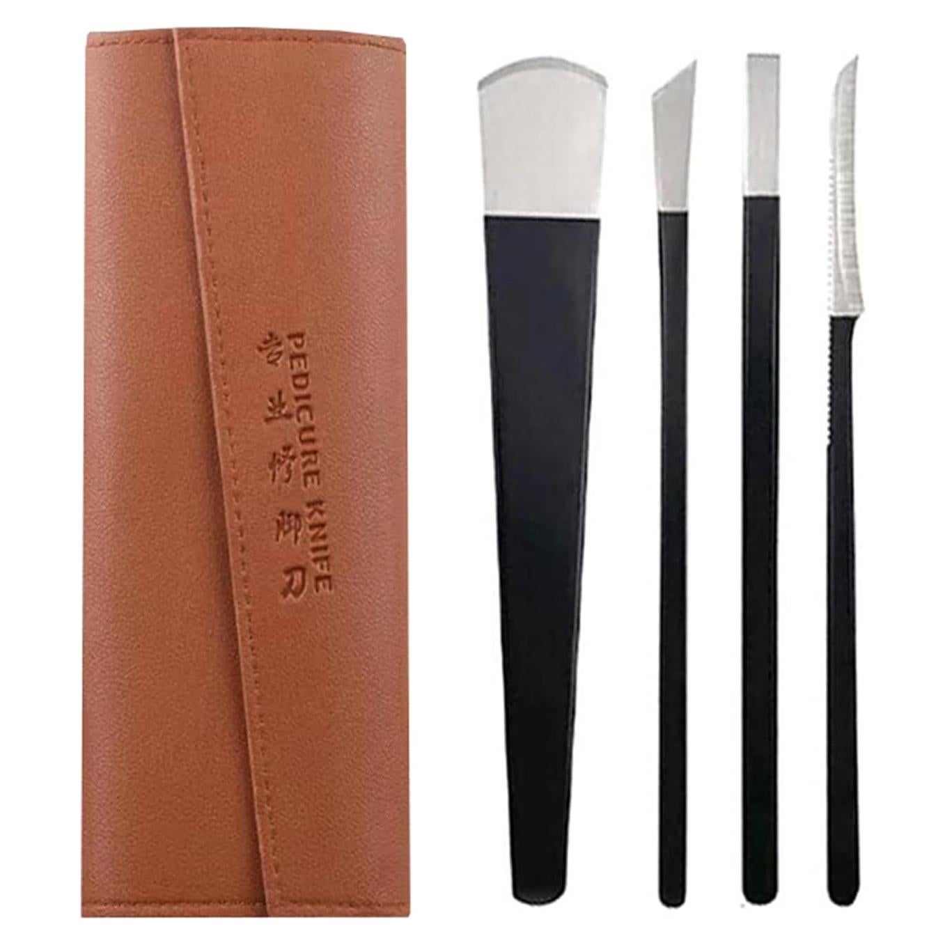 Juego de Cuchillos de Pedicura Profesional Fuwddy 4 Piezas