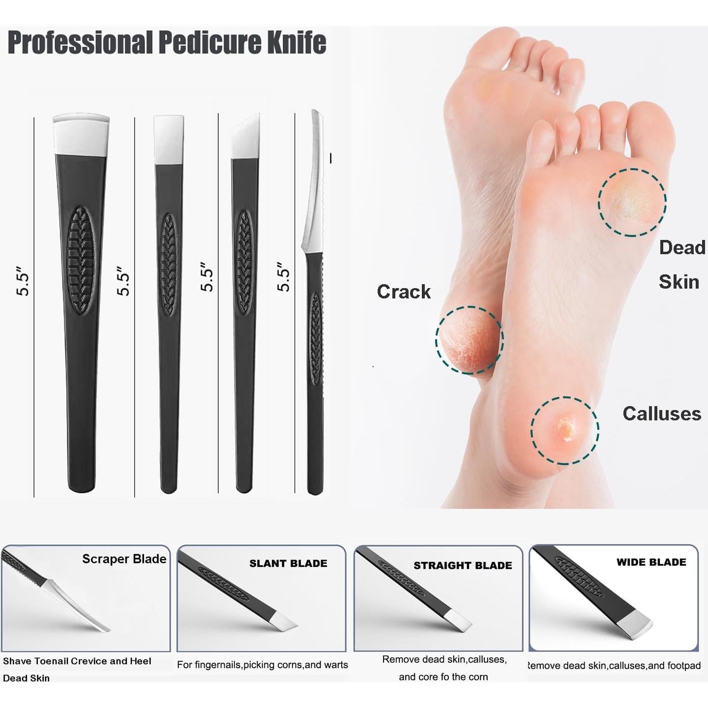 Kit de Cuidado de Pies 29PCS CHICREEN - Acero Inoxidable