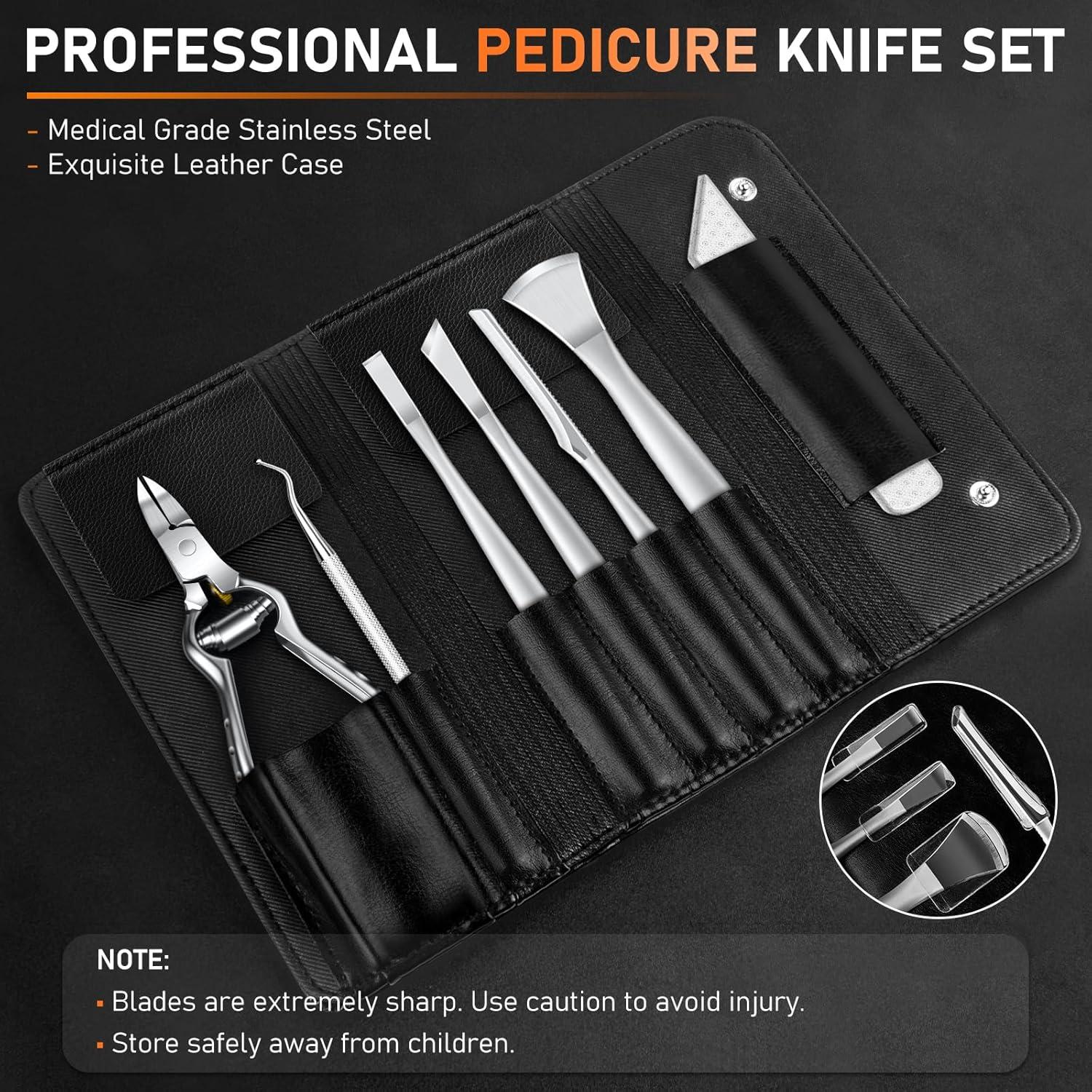 Kit de Pedicura Profesional 7 Piezas DRMODE - Cortauñas y Cuchillos