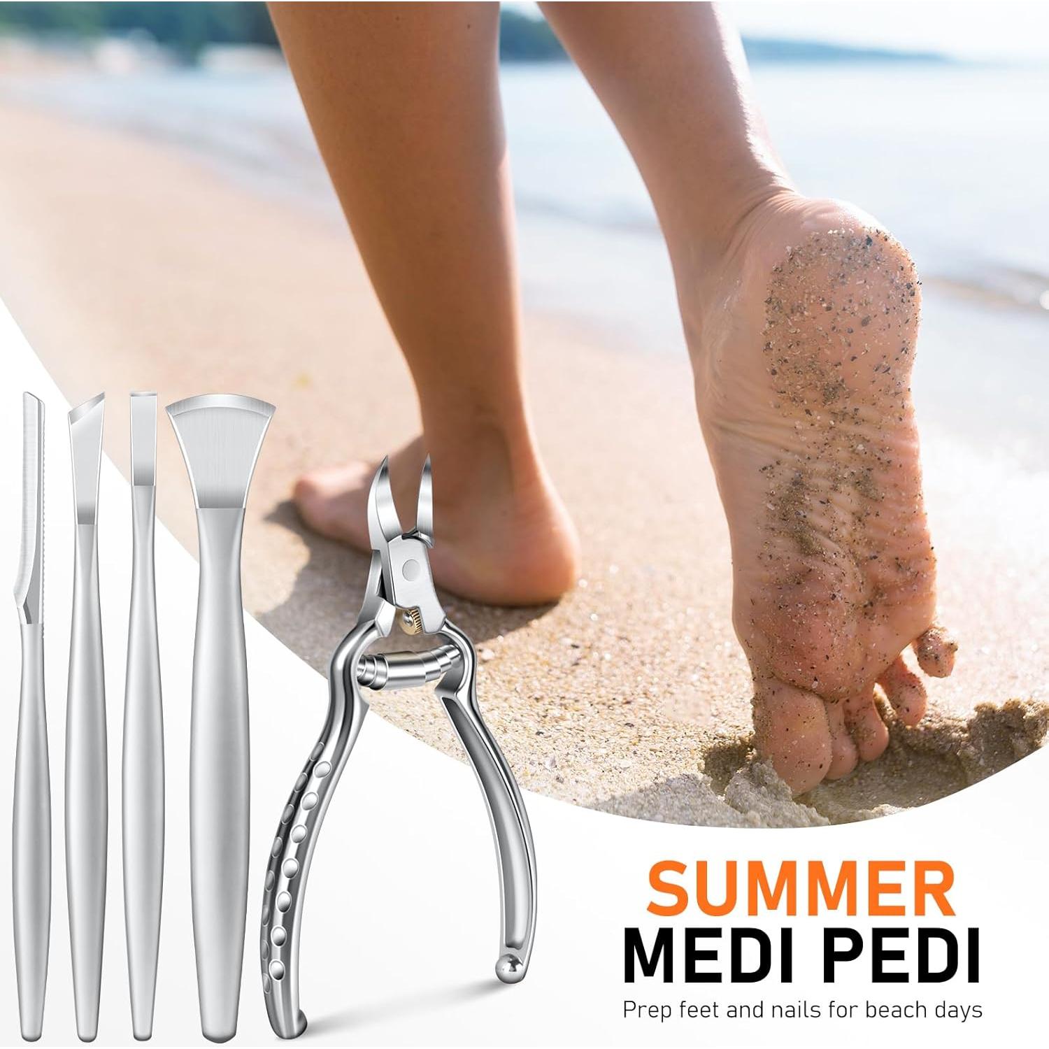 Kit de Pedicura Profesional 7 Piezas DRMODE - Cortauñas y Cuchillos