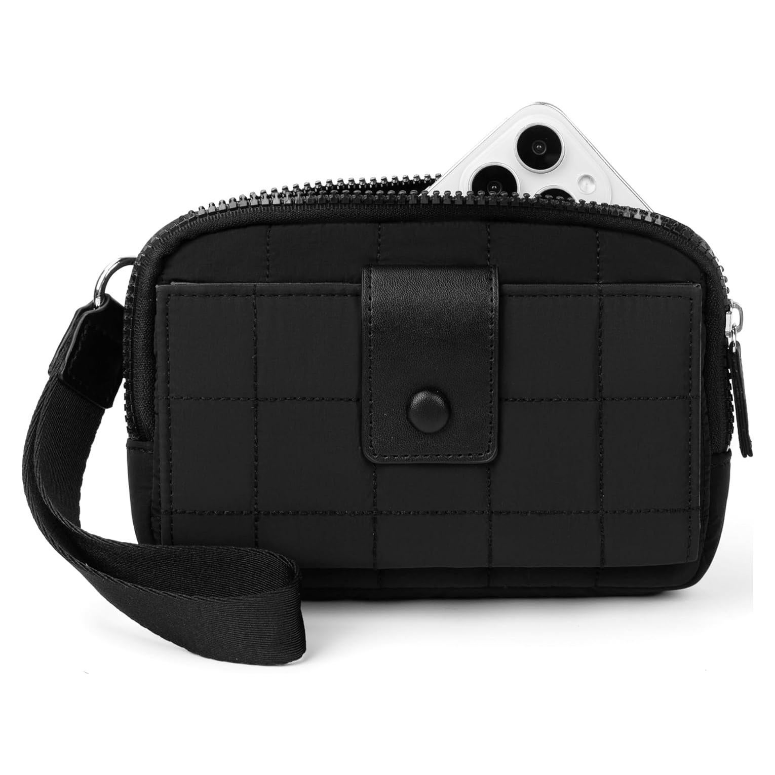 Cartera de Muñeca Acolchada Bafen para Mujeres con RFID Negro