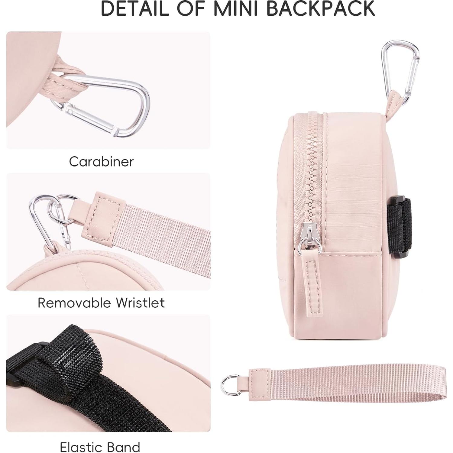 Mini Mochila Cartera Acolchada CLUCI Rosa con 3 Ranuras RFID