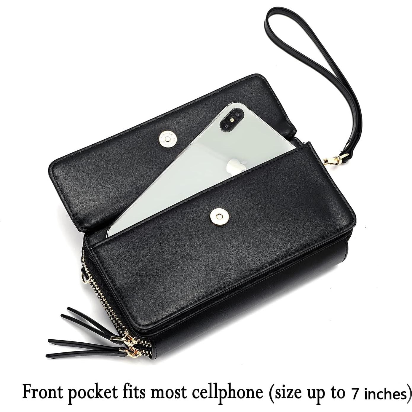 Billetera de hombro Lanyani RFID de cuero vegano para mujer