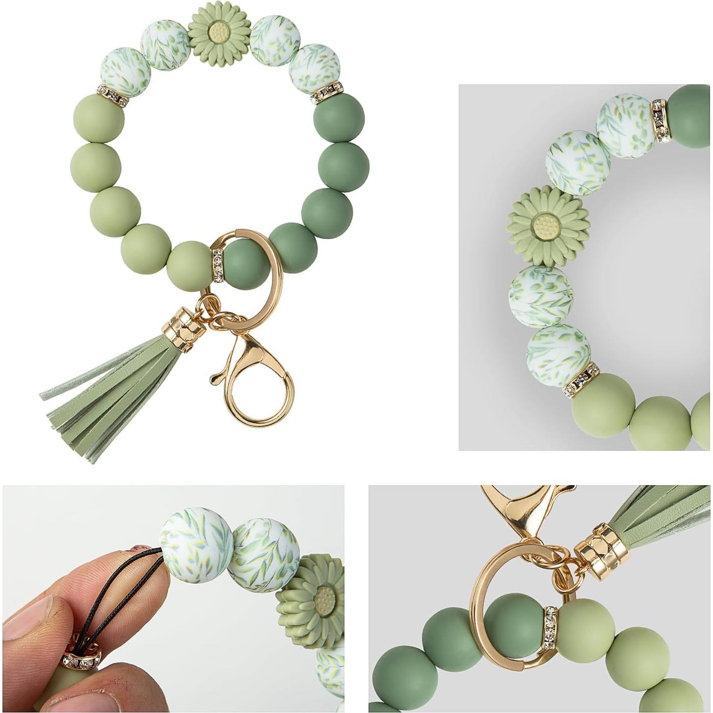 Pulsera llavero de silicona Adorve con monedero y tarjetas - Verde