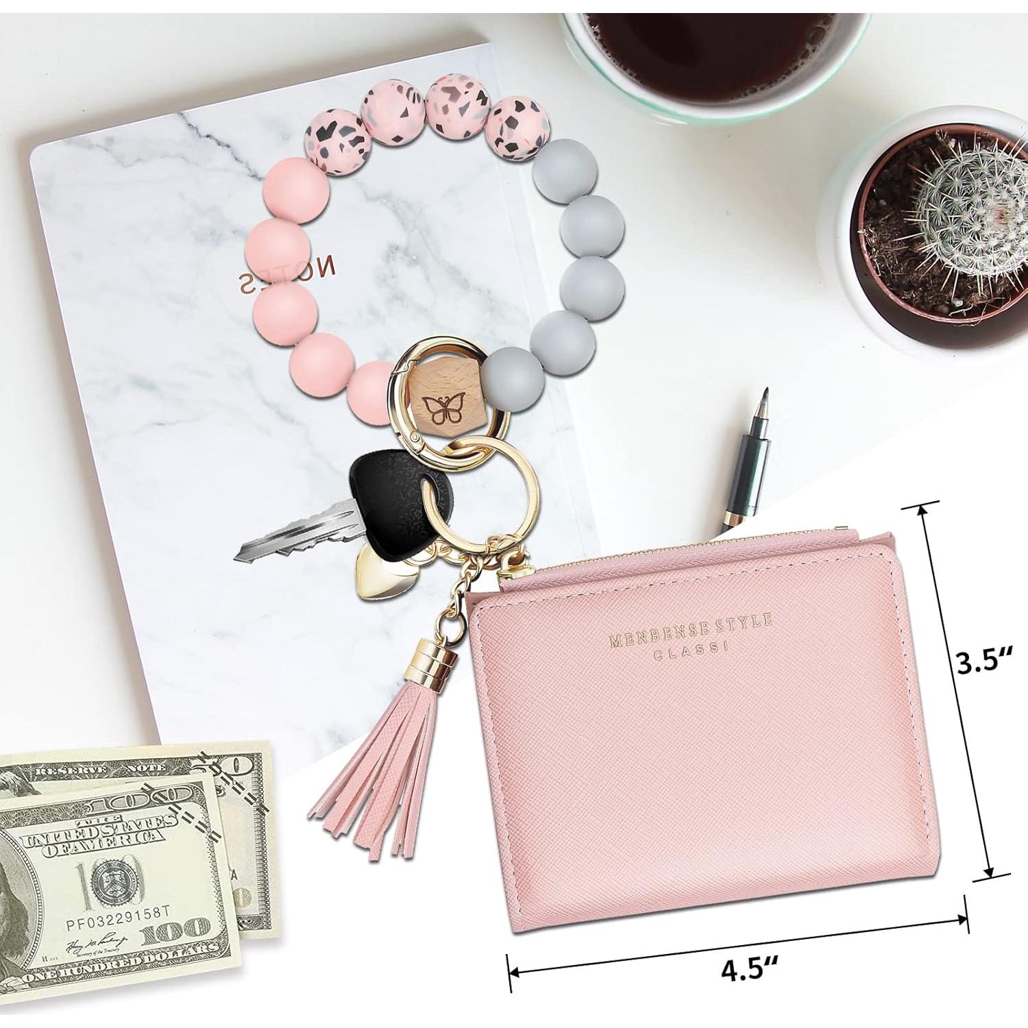 Pulsera llavero con bolsillo para tarjetas Adorve Rosa