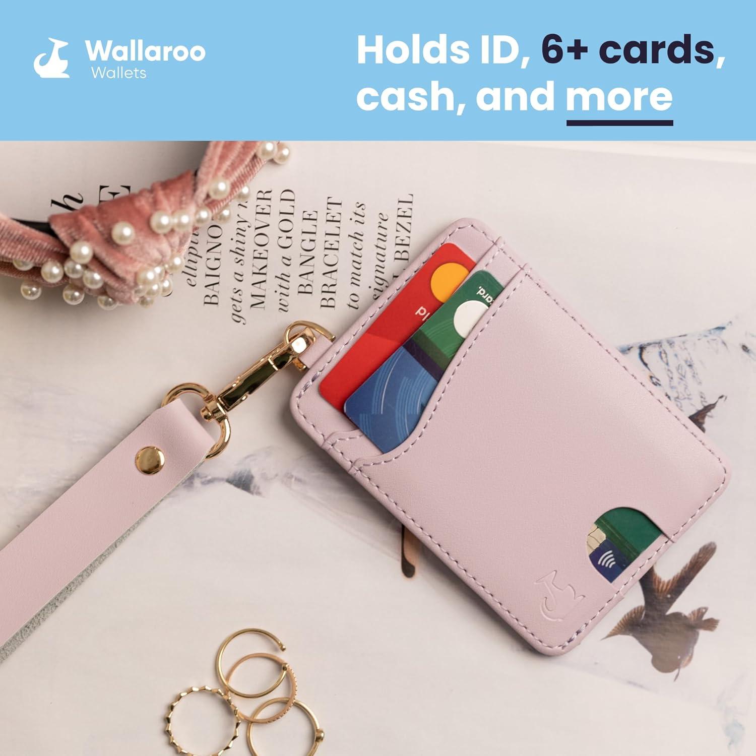 Cartera de muñeca de cuero Wallaroo rosa lavanda para mujeres