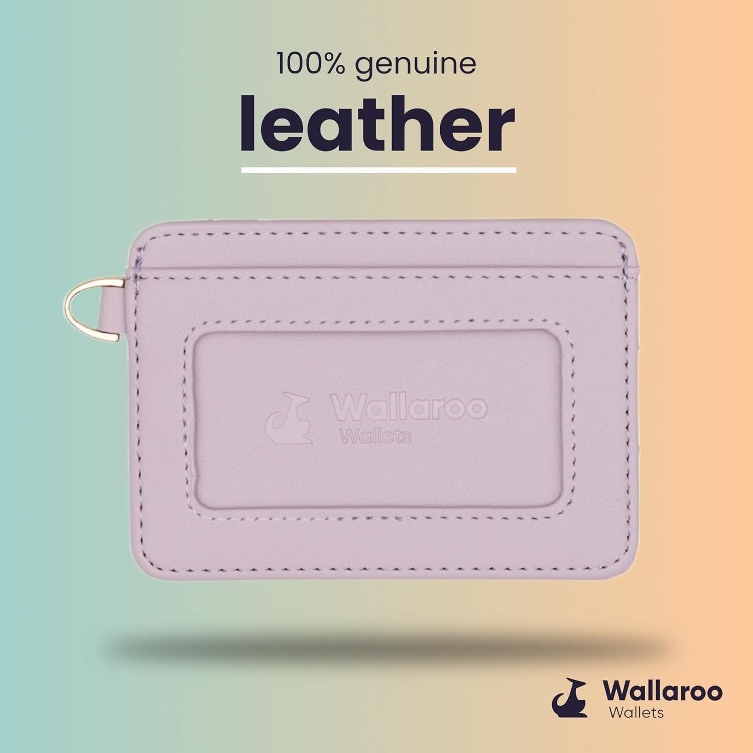 Cartera de muñeca de cuero Wallaroo rosa lavanda para mujeres