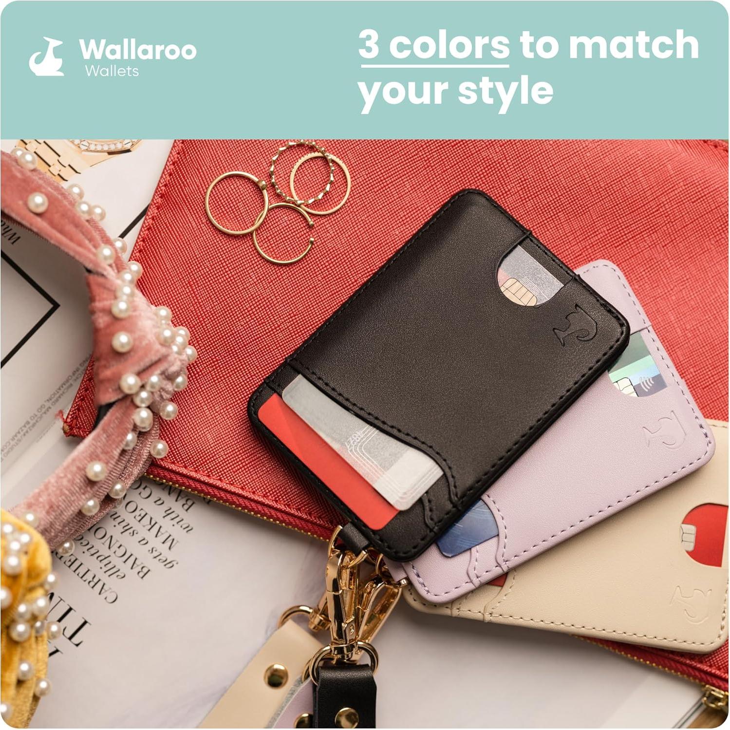 Cartera de muñeca de cuero Wallaroo rosa lavanda para mujeres