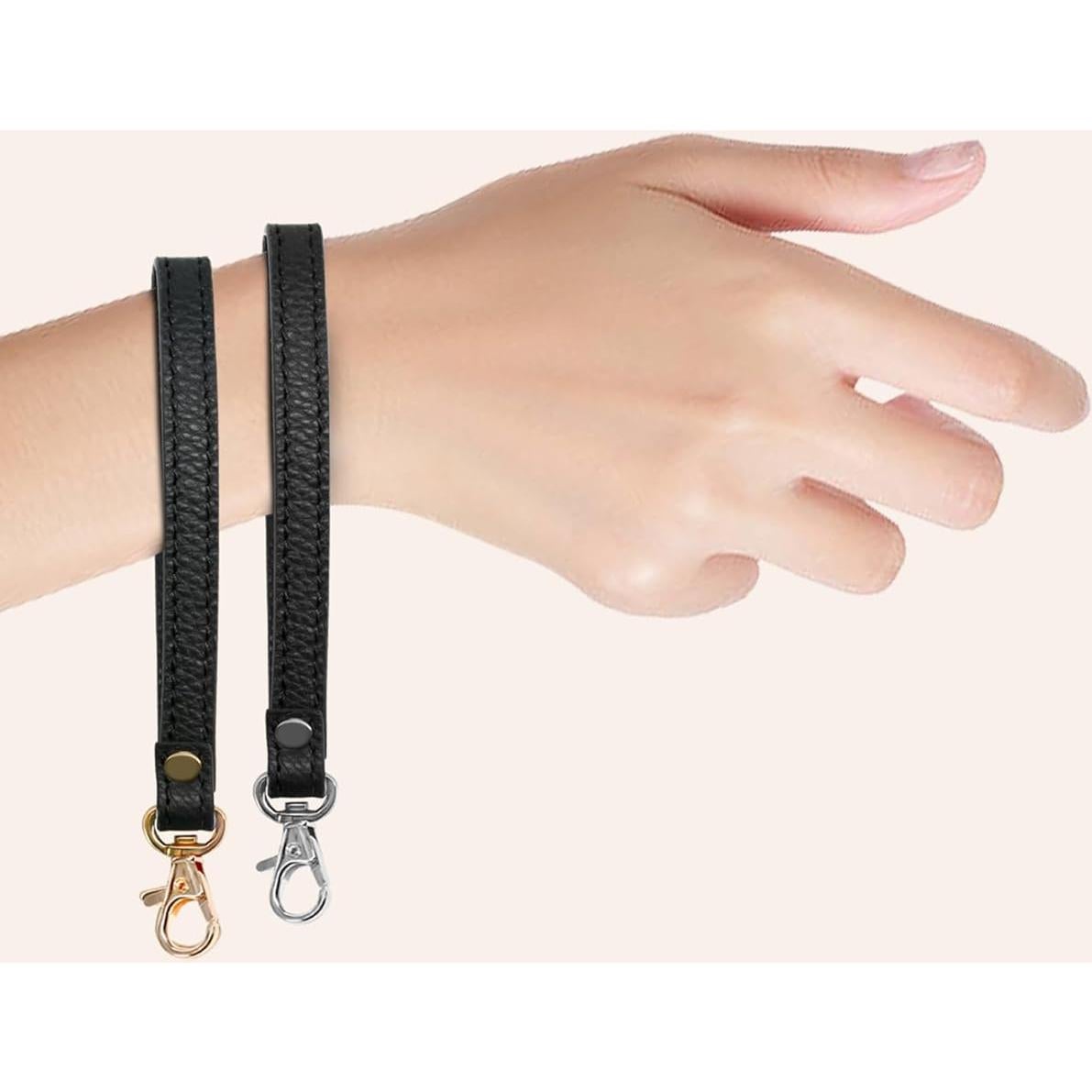 Correa de Muñeca de Cuero Genuino 100% Premium Negra