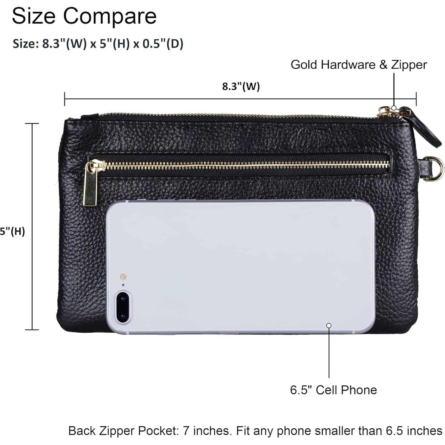 Cartera de Muñeca de Cuero Befen con Bloqueo RFID - Negro