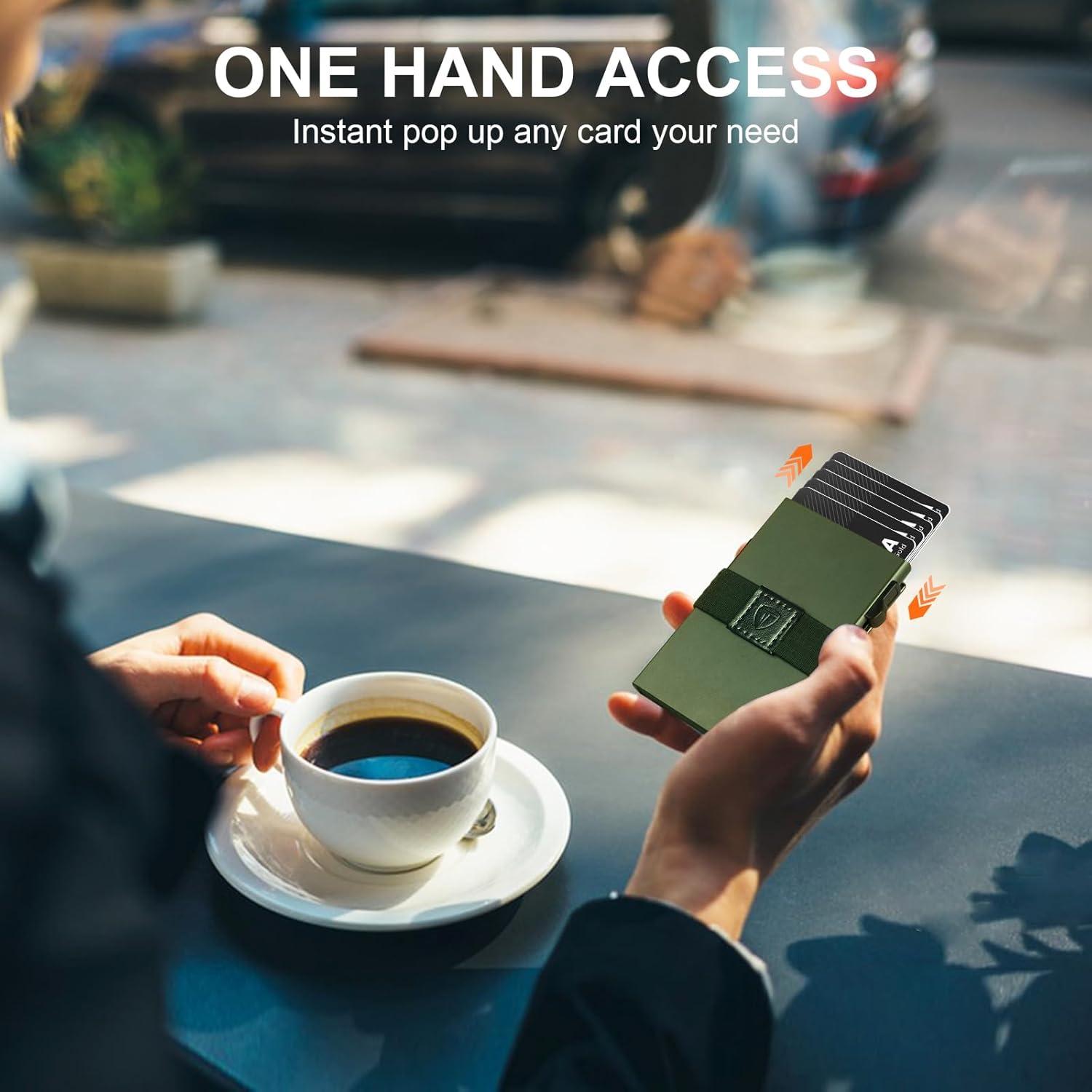 Billetera Slim TOYFID para Hombres con Bloqueo RFID Verde