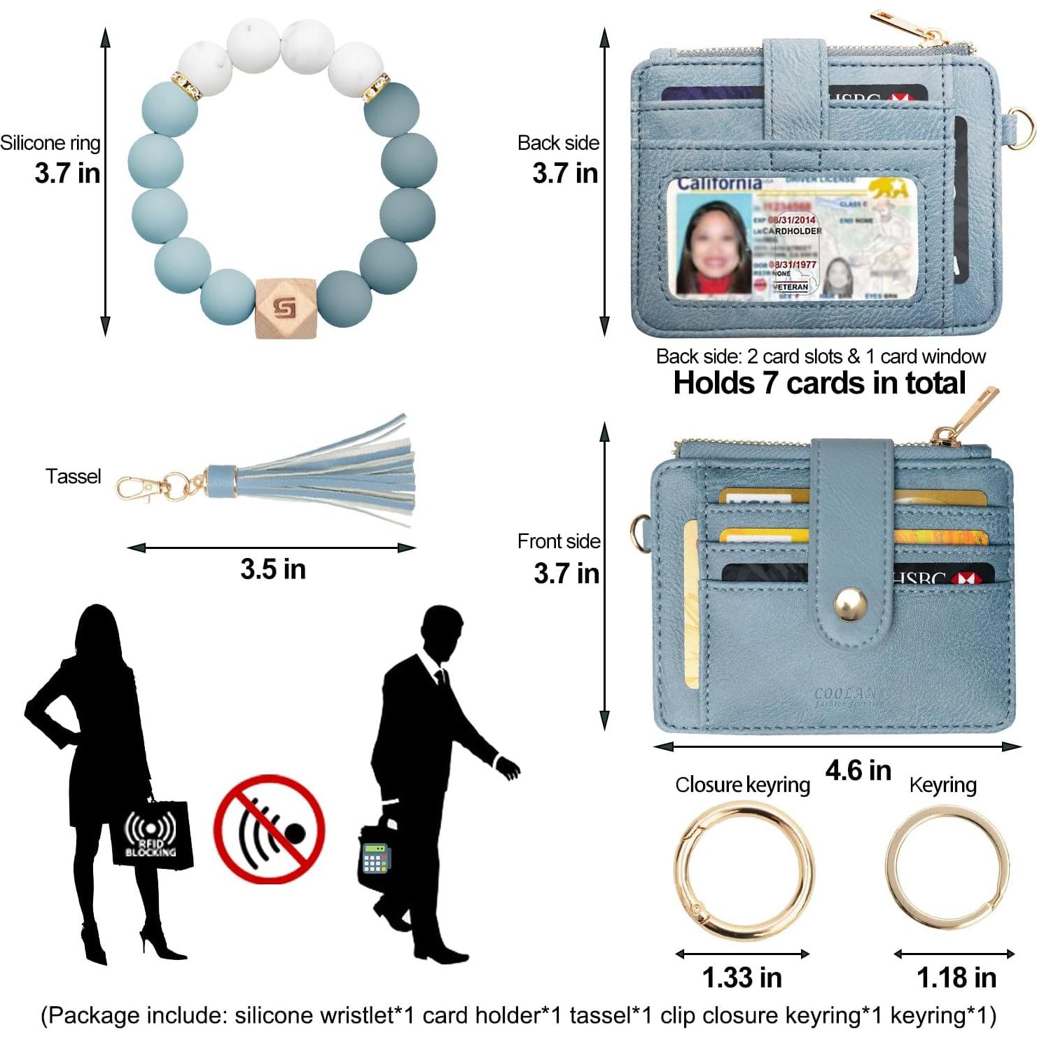 Billetera de muñeca COOLANS con llavero y soporte RFID