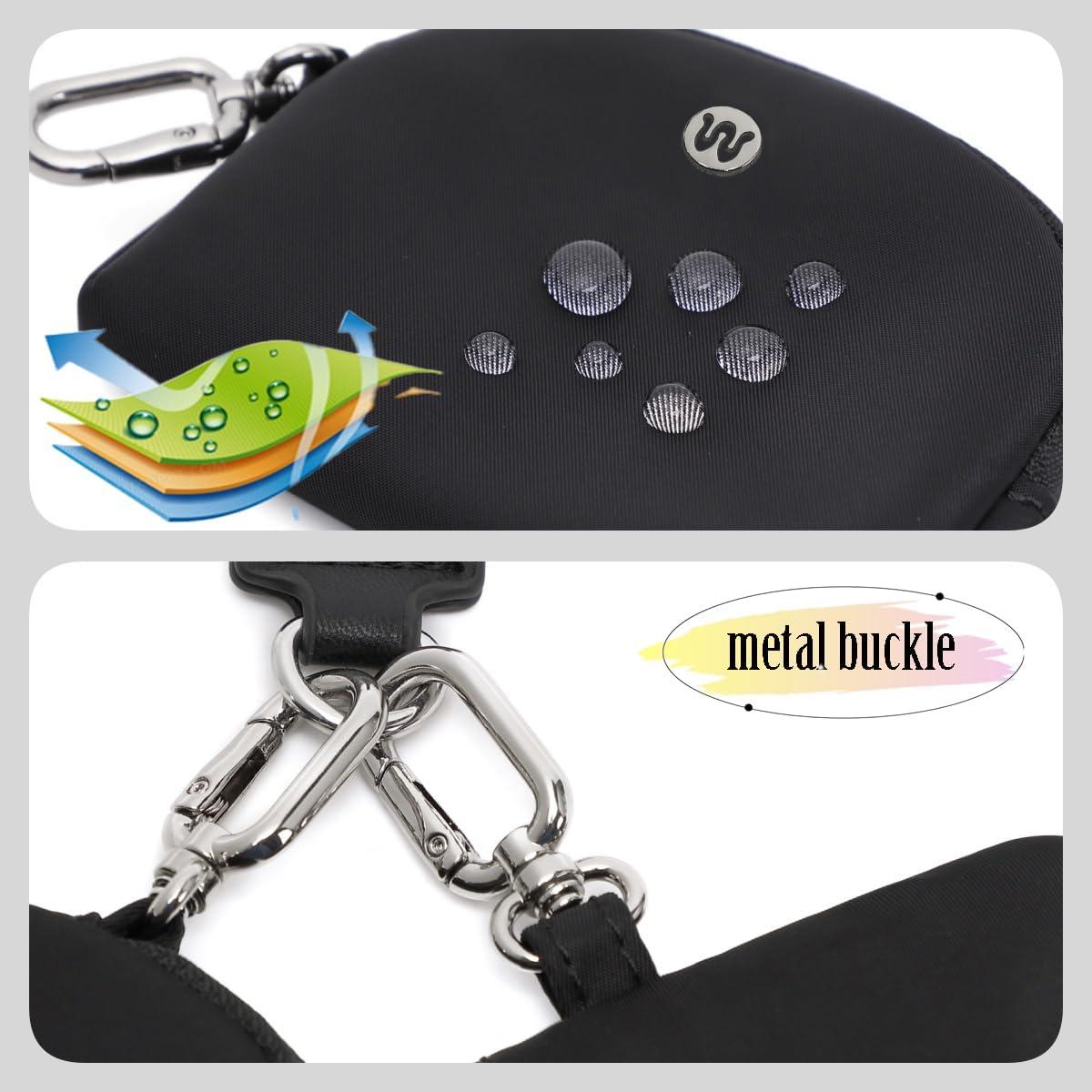 Cartera de Muñeca WSRYDJDL Negra Doble Bolsa Desmontable