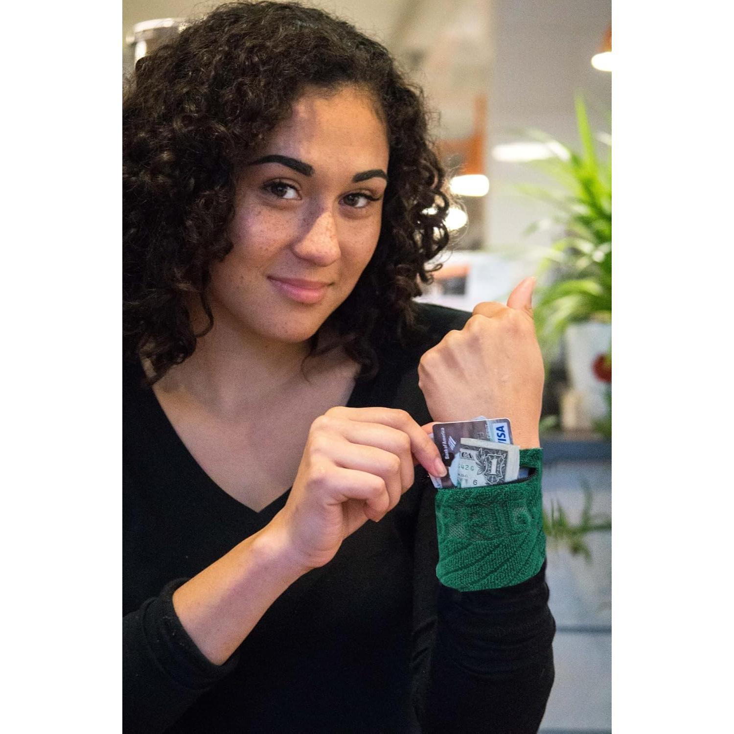 Pulsera Cartera Sprigs para Correr - Banda de Sudor con Cremallera