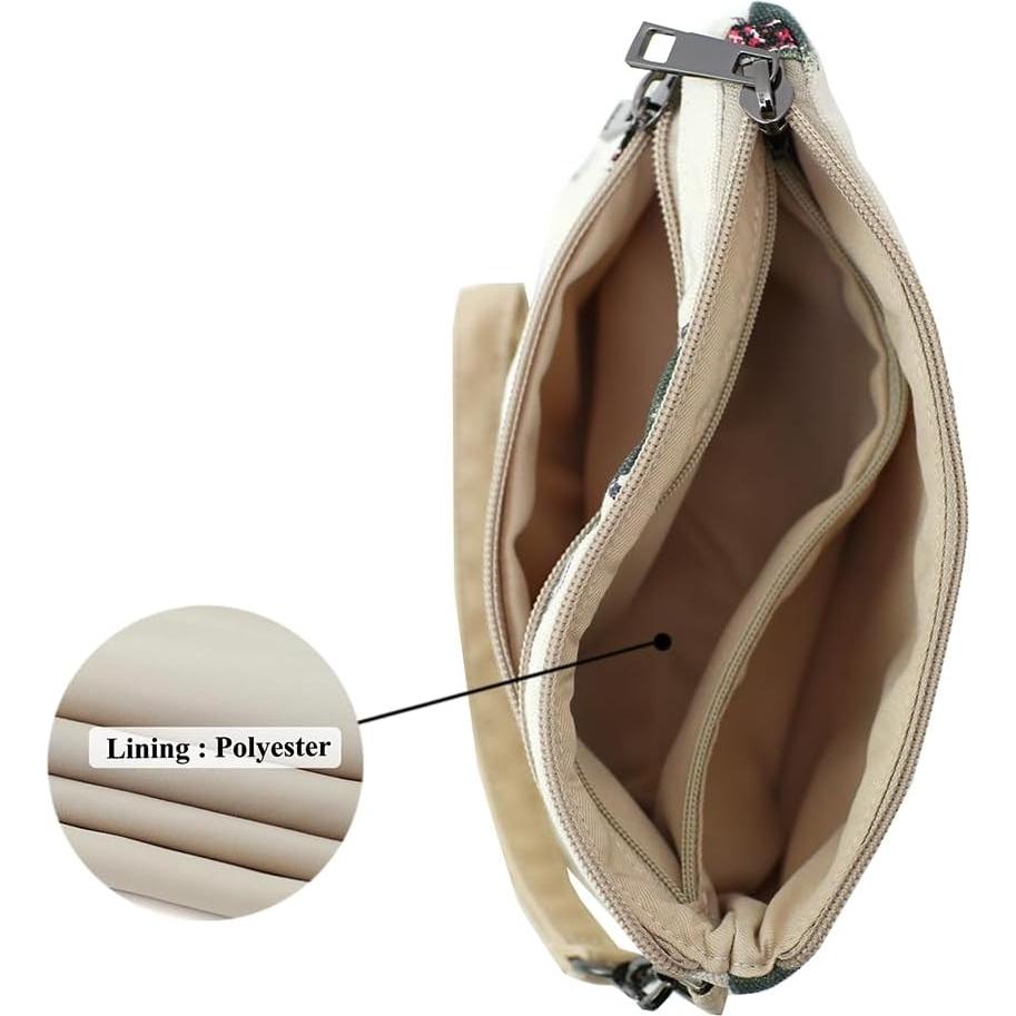 Cartera de muñeca BBORGDC blanca con cremallera y bolsillo