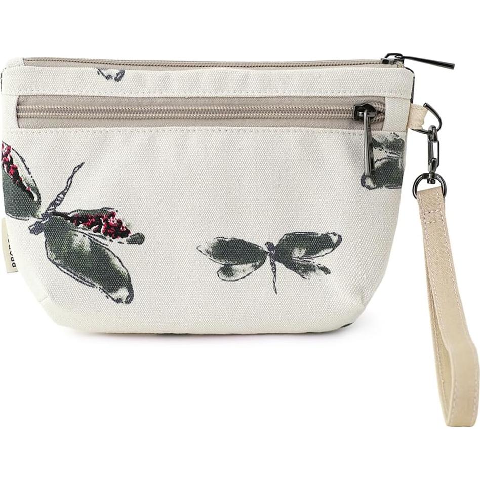 Cartera de muñeca BBORGDC blanca con cremallera y bolsillo