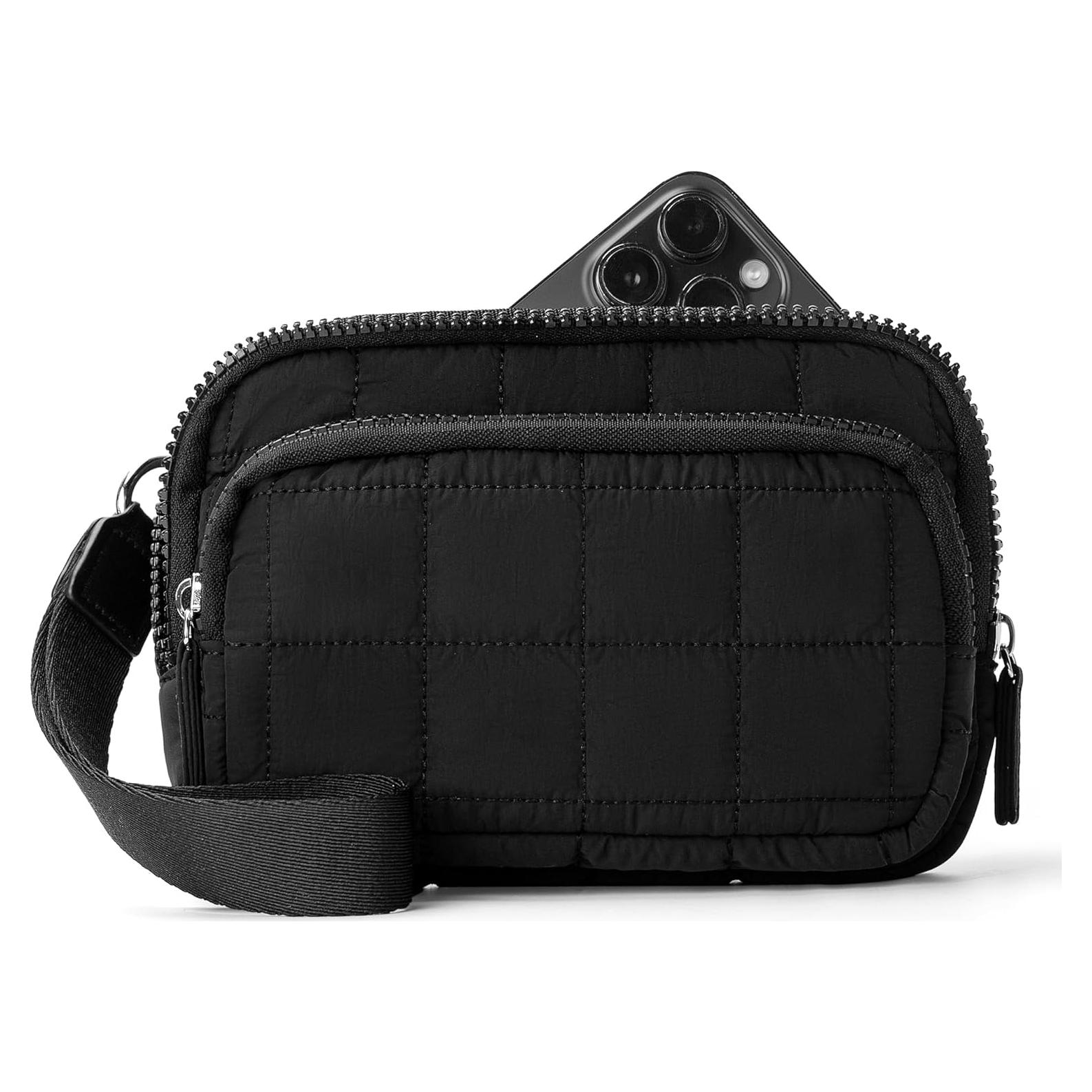 Cartera de Muñeca VONAL para Mujeres - Nailon Acolchado Negro