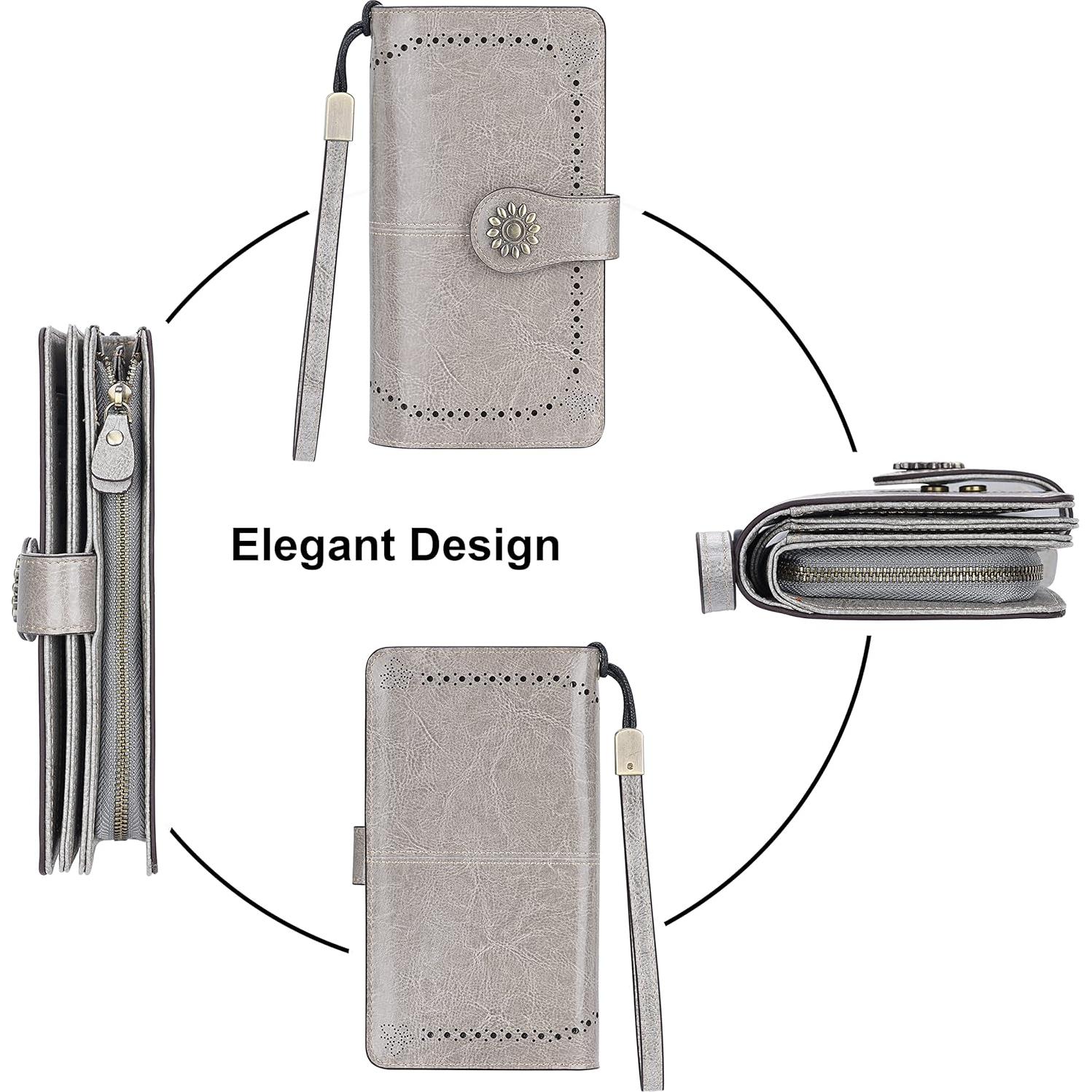 Billetera de Cuero Genuino Lavemi para Mujeres con Bloqueo RFID