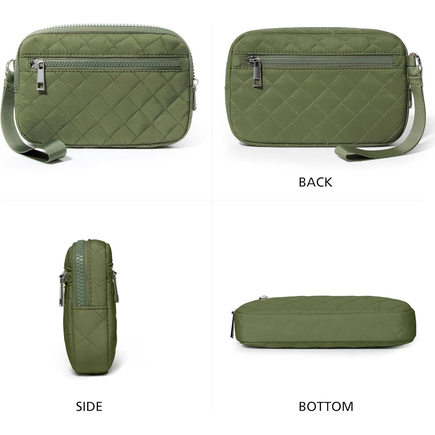 Cartera de Muñeca DIXEIGHT Verde con Protección RFID 20.1x12.7cm