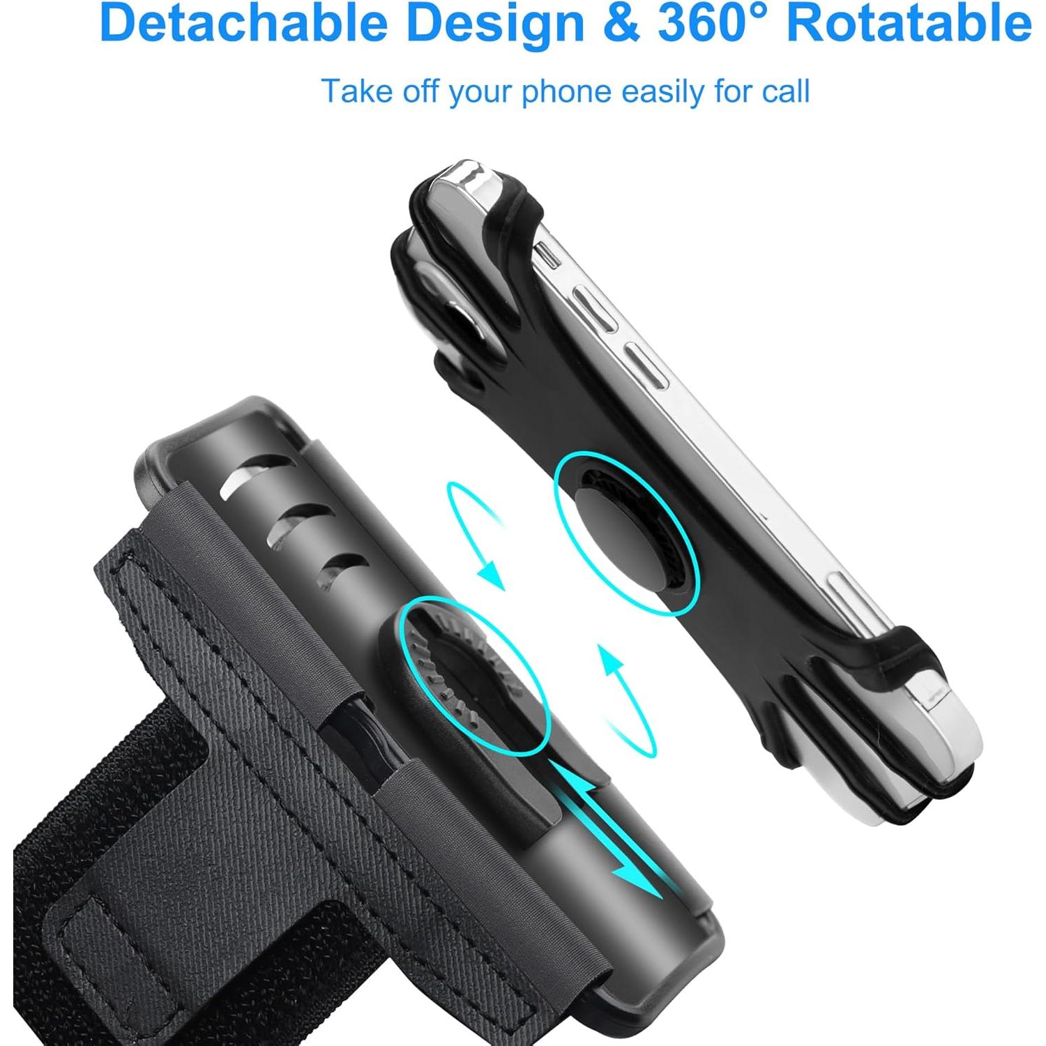 Banda para brazo Newppon para teléfono 360° ajustable negra