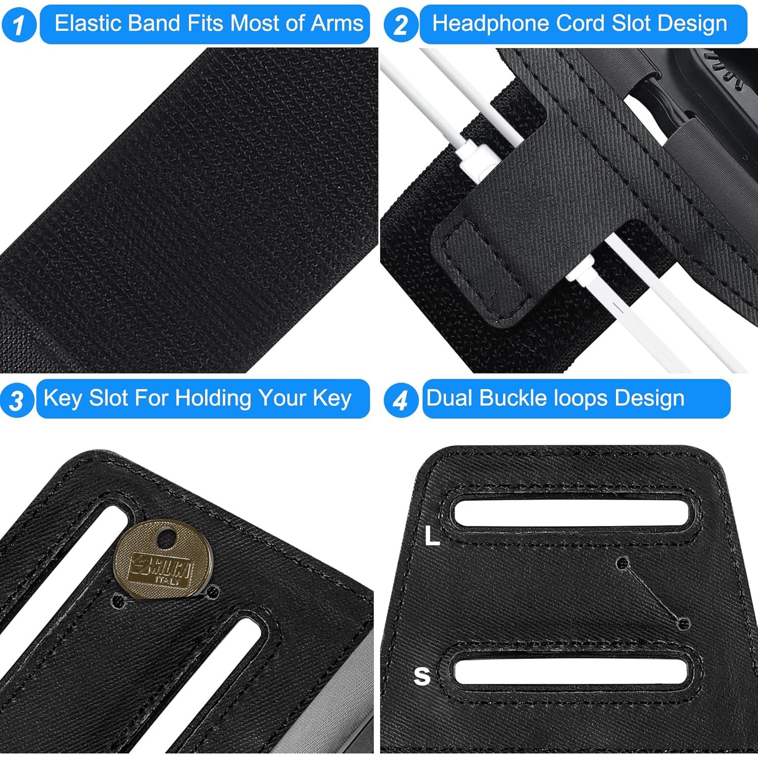 Banda para brazo Newppon para teléfono 360° ajustable negra