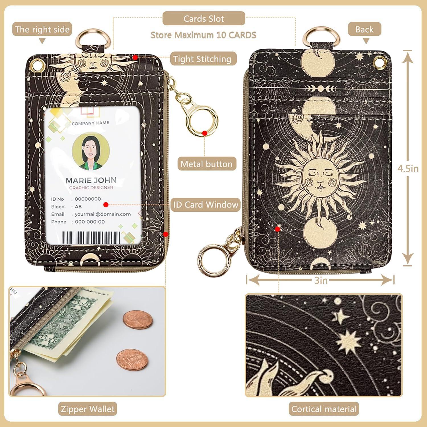 Cartera con Lanyard Bolimoss Sol y Luna, Cuero Sintético