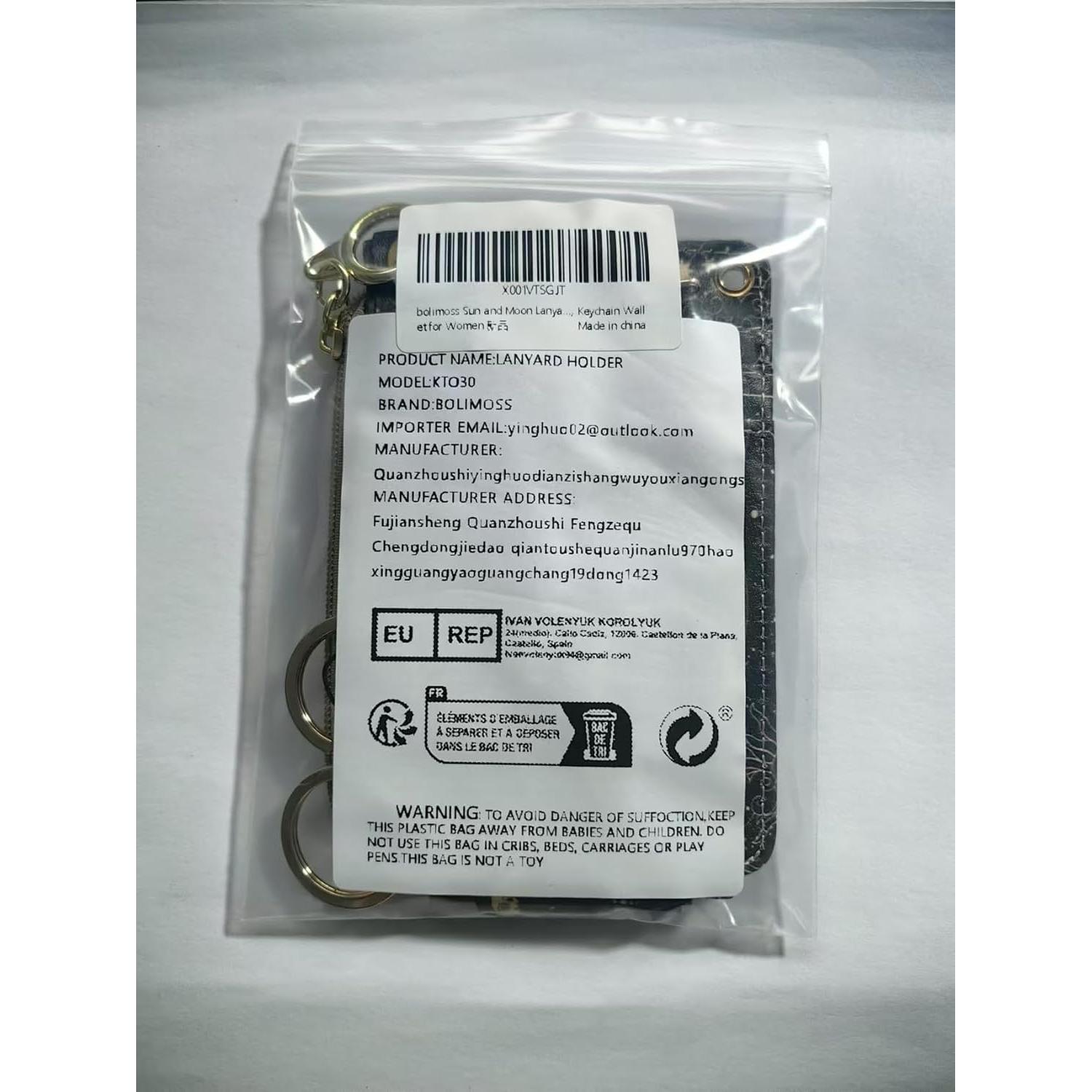 Cartera con Lanyard Bolimoss Sol y Luna, Cuero Sintético