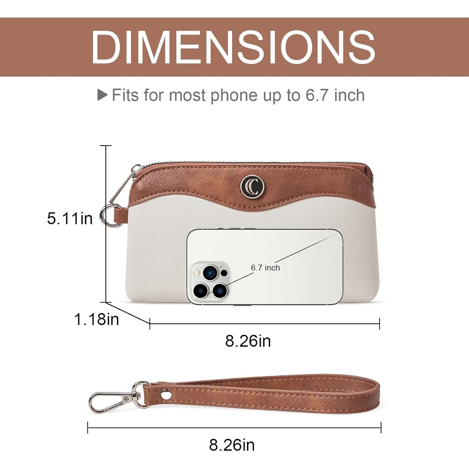 Cartera de Muñeca CLUCI para Mujeres Cuero Sintético 21x3x13cm