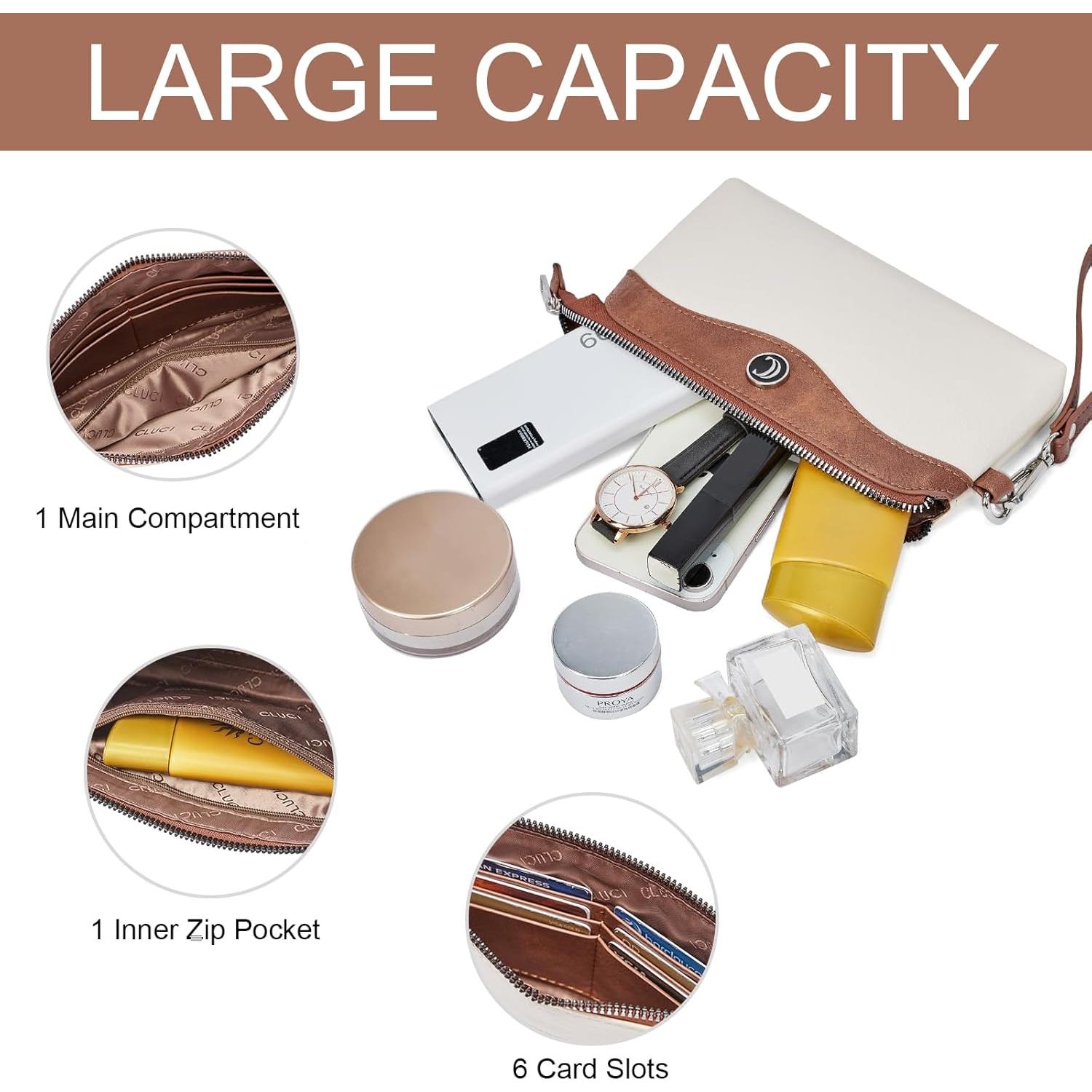 Cartera de Muñeca CLUCI para Mujeres Cuero Sintético 21x3x13cm