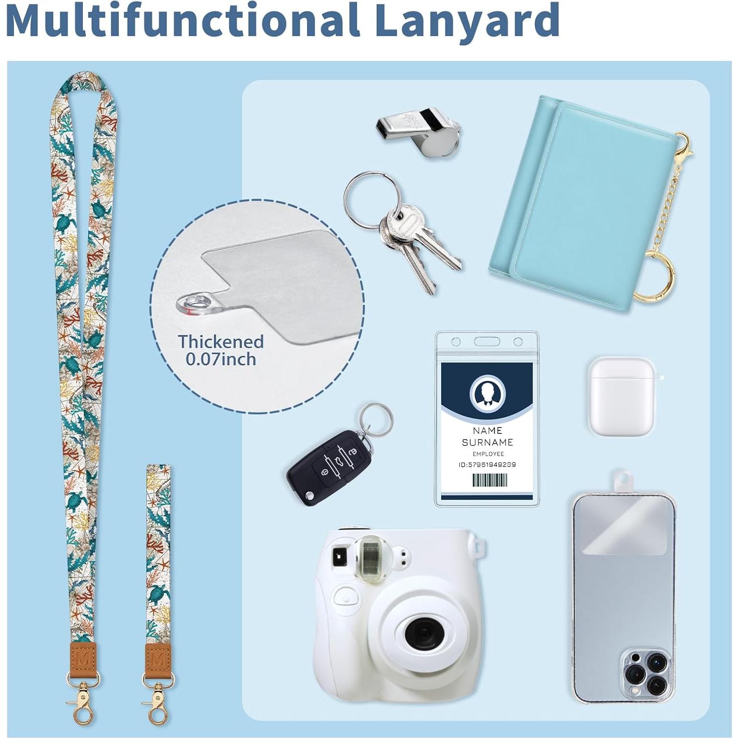 Billetera RFID Mavellin Tortuga Marina con Lanyard y Llaveros