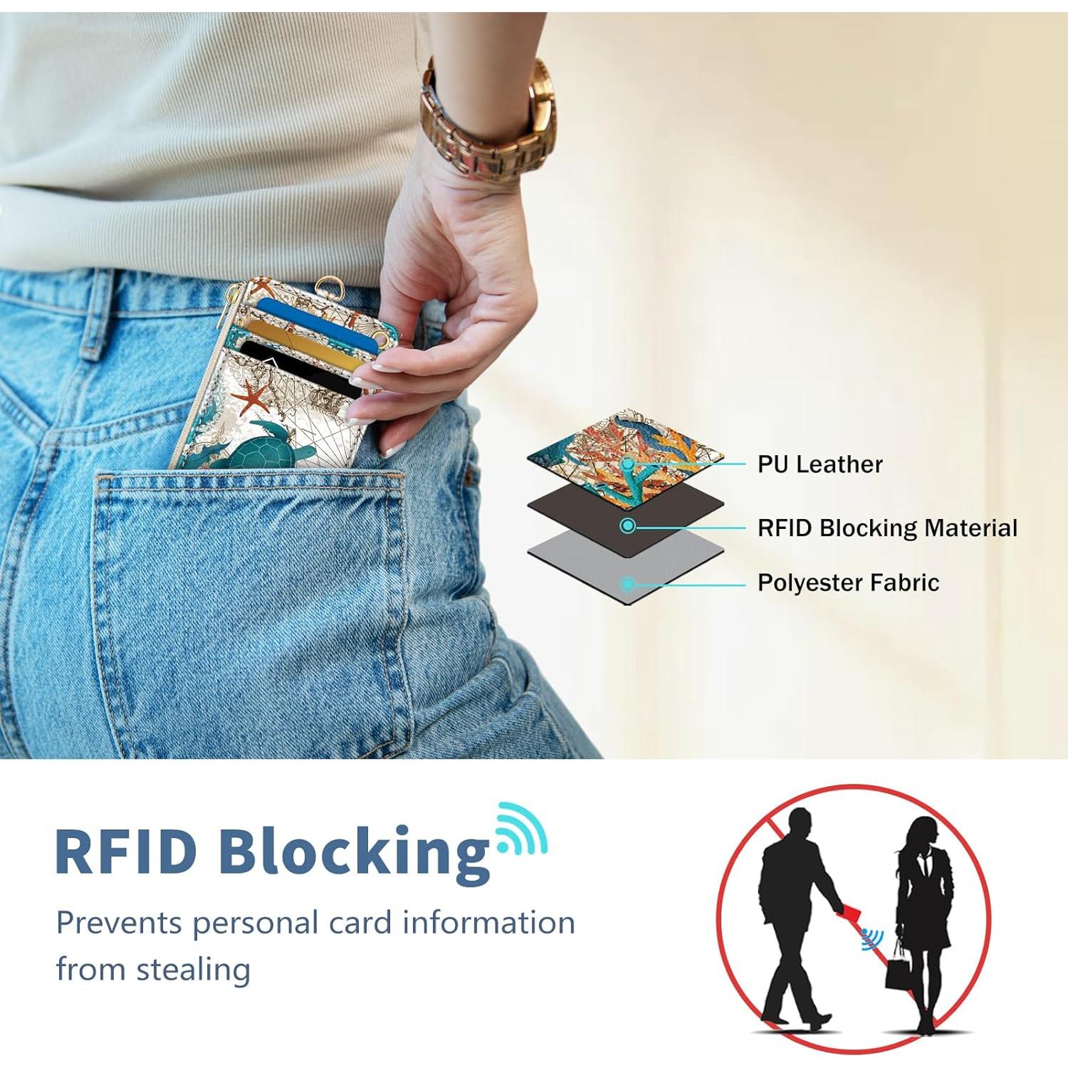 Billetera RFID Mavellin Tortuga Marina con Lanyard y Llaveros