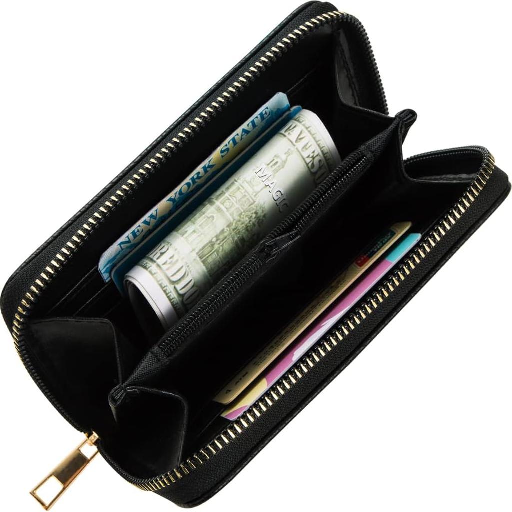 Cartera RFID FACAI Negra para Mujeres - Compacta y Segura