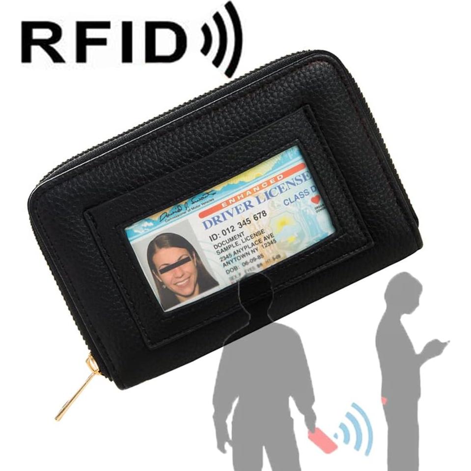 Cartera RFID FACAI Negra para Mujeres - Compacta y Segura