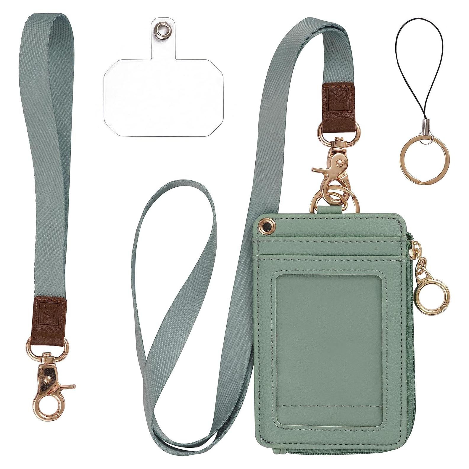 Porta Credencial 2 en 1 Mondo Designs Verde con Cordón