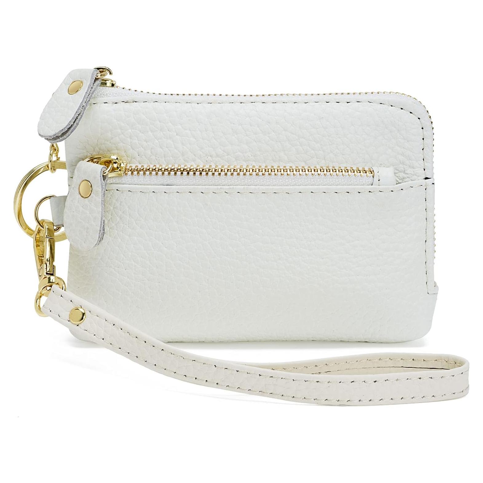 Monedero de Cuero ZOOEASS para Mujeres Blanco con Correa
