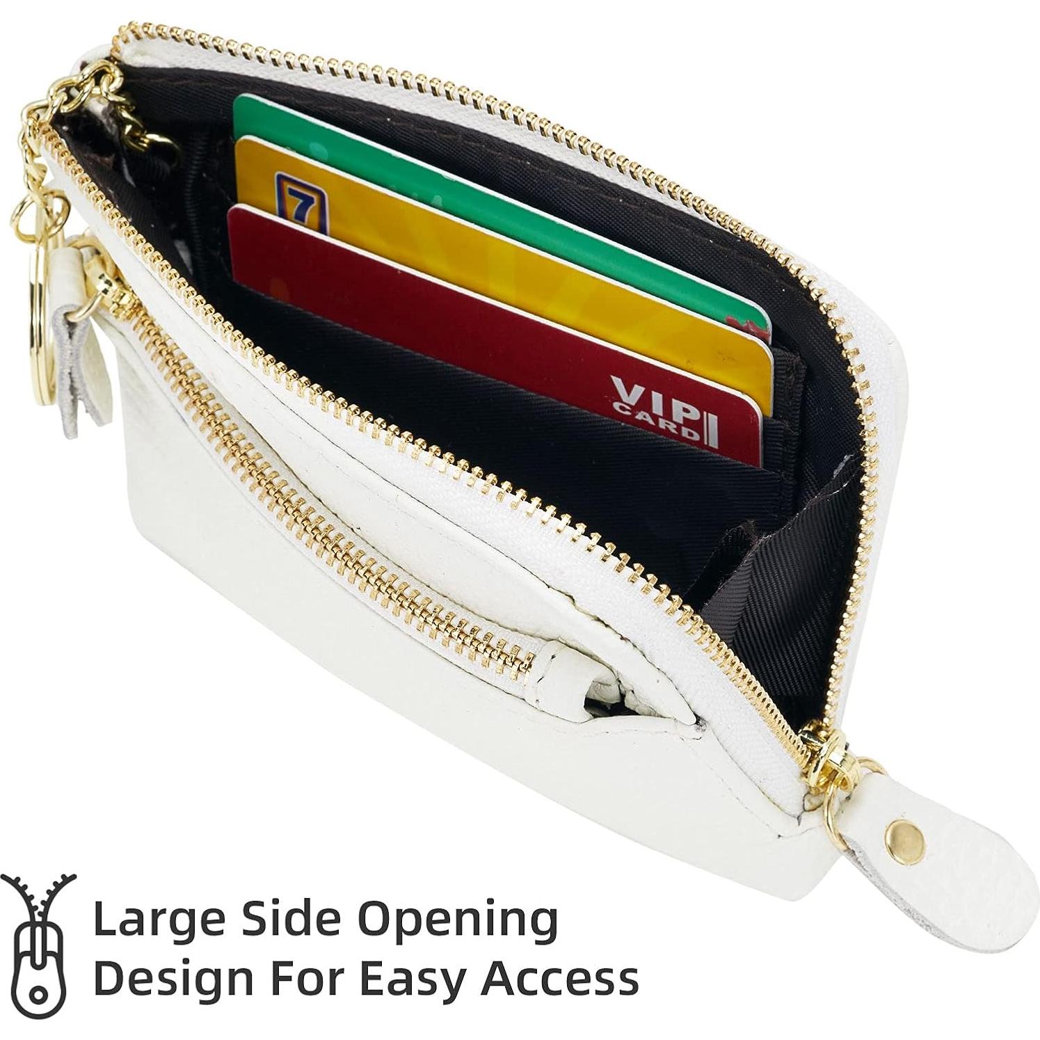 Monedero de Cuero ZOOEASS para Mujeres Blanco con Correa