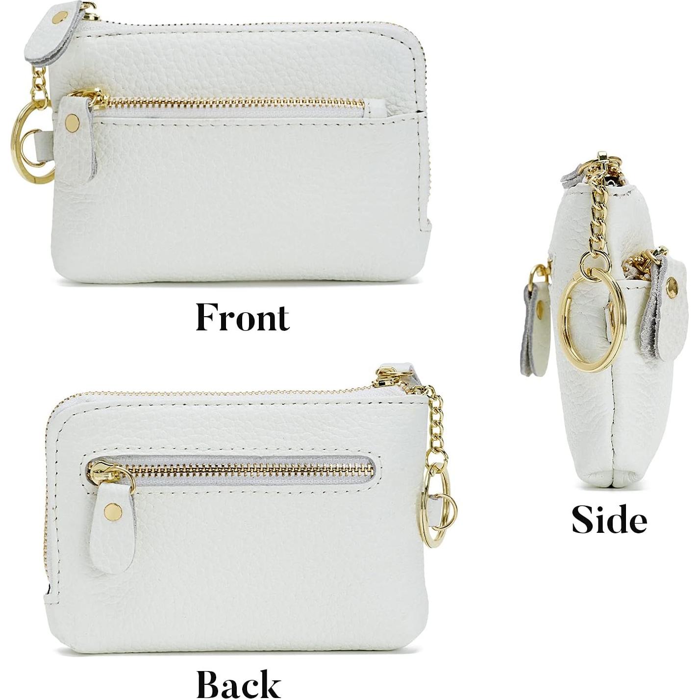 Monedero de Cuero ZOOEASS para Mujeres Blanco con Correa