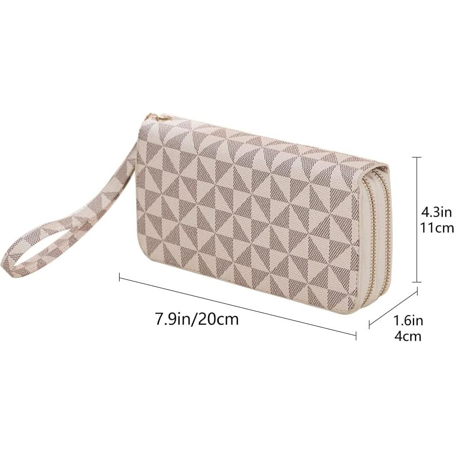 Billetera de Dama Veki Doble Cierre Cuero Monocapa Blanca