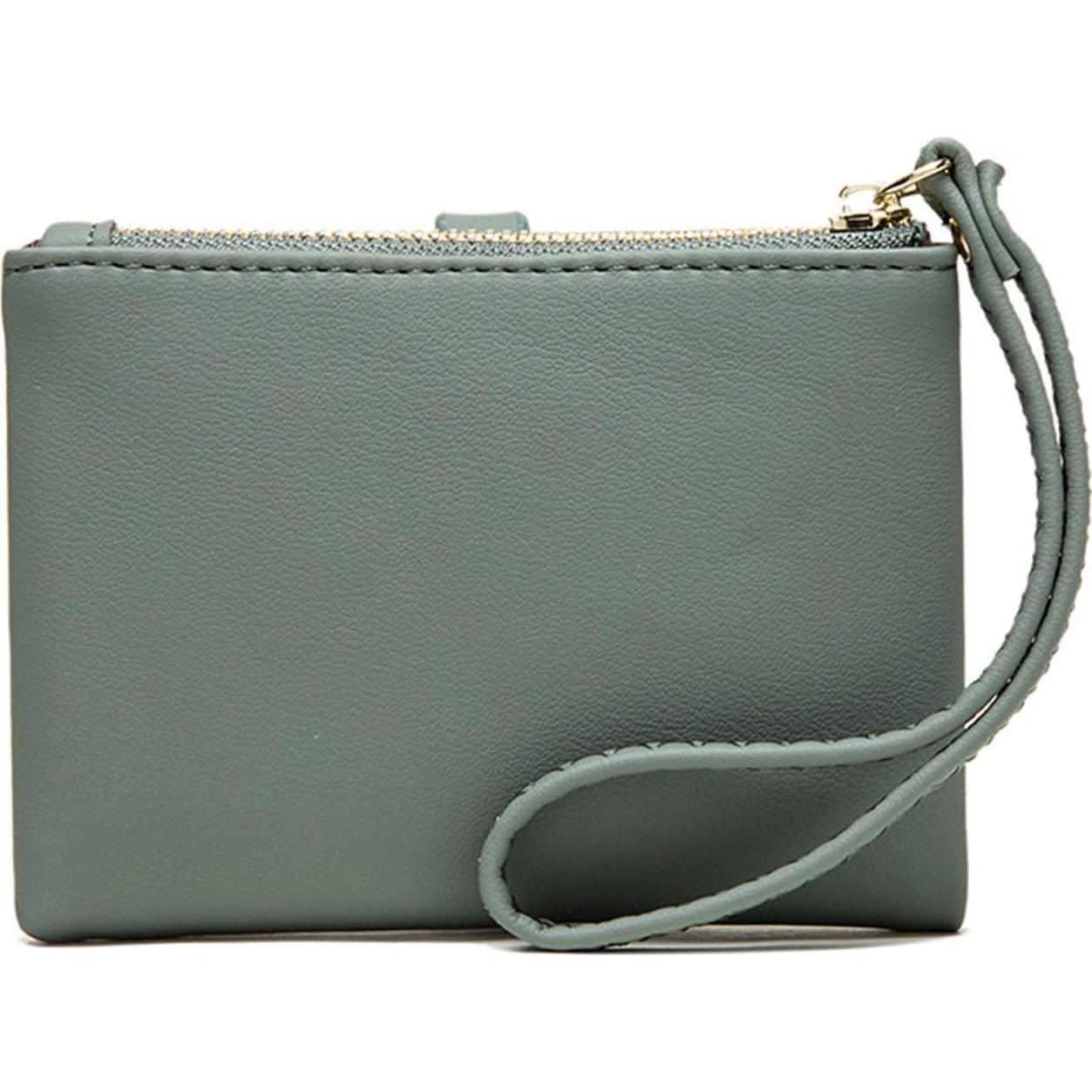 Cartera Bifold AOXON para Mujeres con Muñequera Verde