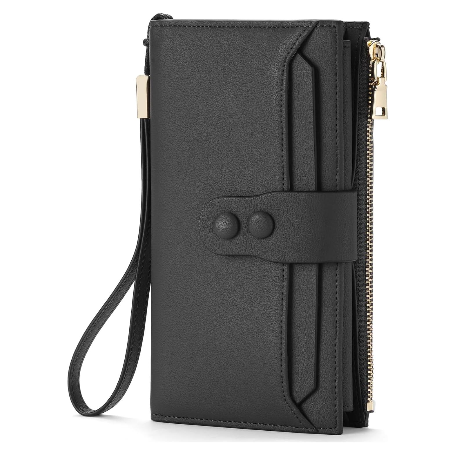 Cartera Grande de Cuero Genuino SENDEFN con Bloqueo RFID