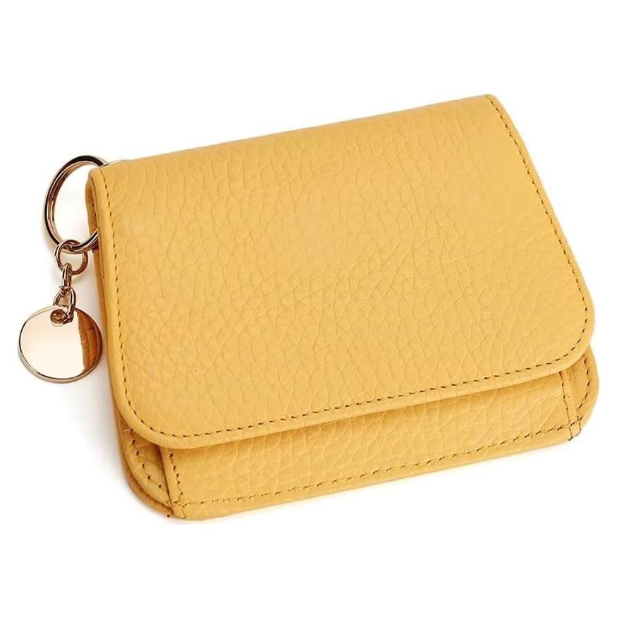 Billetera Pequeña Mudono Amarilla con Bloqueo RFID de Cuero