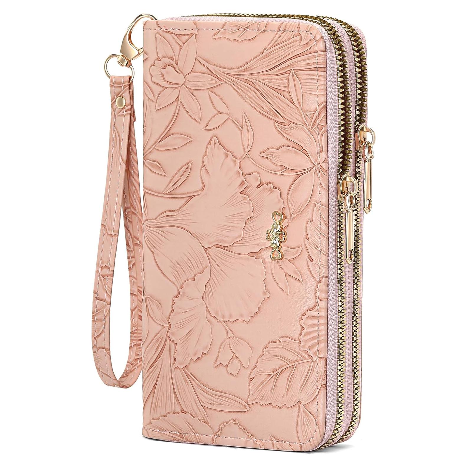 Cartera Clutch Doble Cierre RNIEGA para Mujeres - Cuero RFID