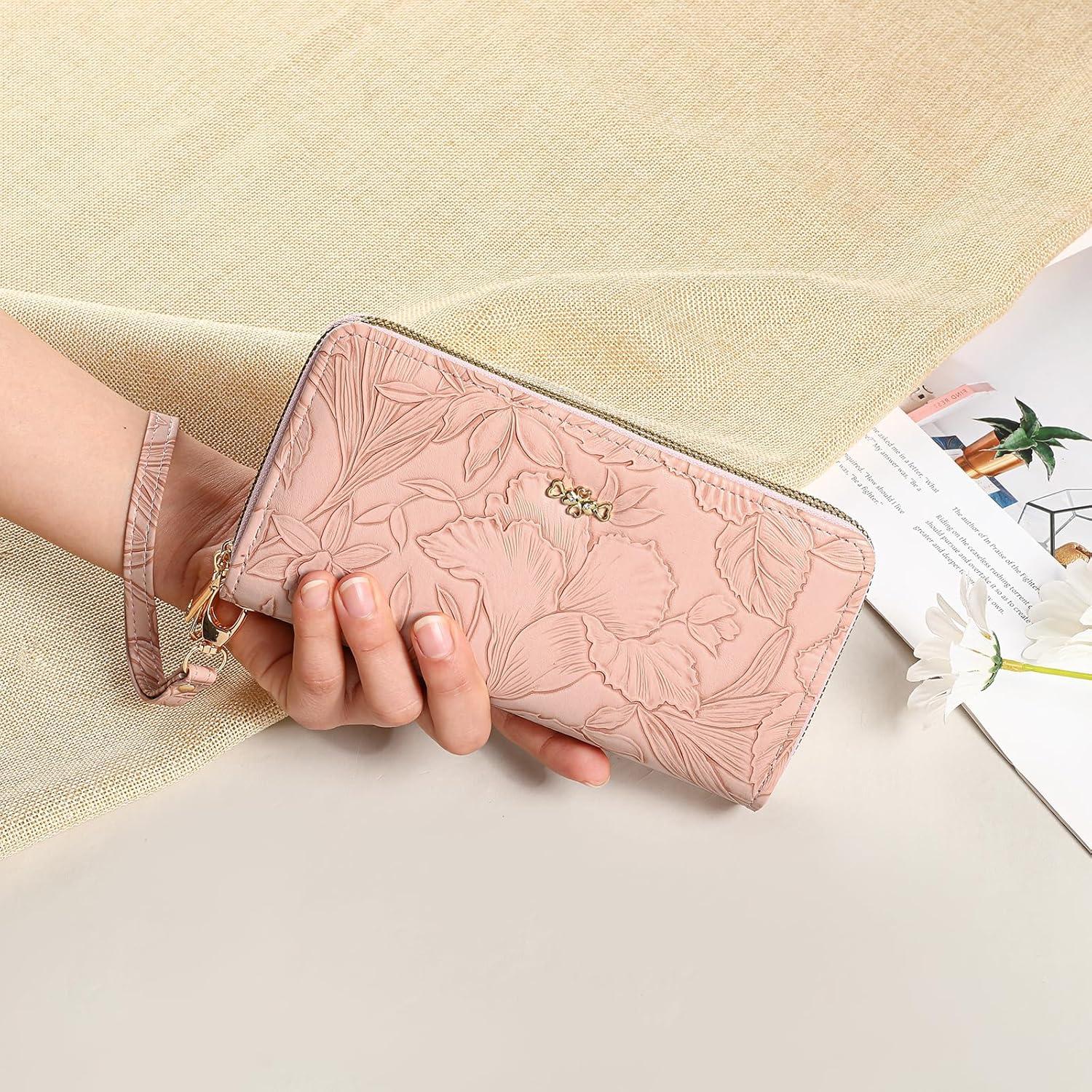 Cartera Clutch Doble Cierre RNIEGA para Mujeres - Cuero RFID