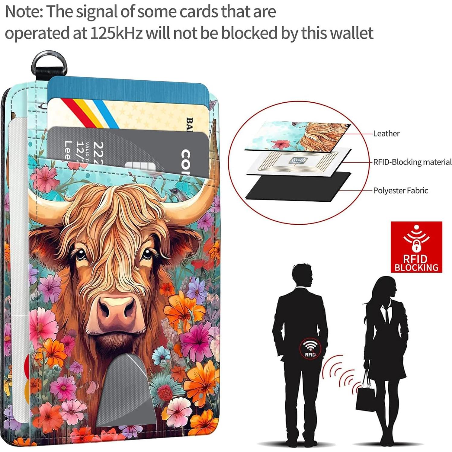 Billetera delgada Qindaiwen con bloqueo RFID y correa - Diseño elegante