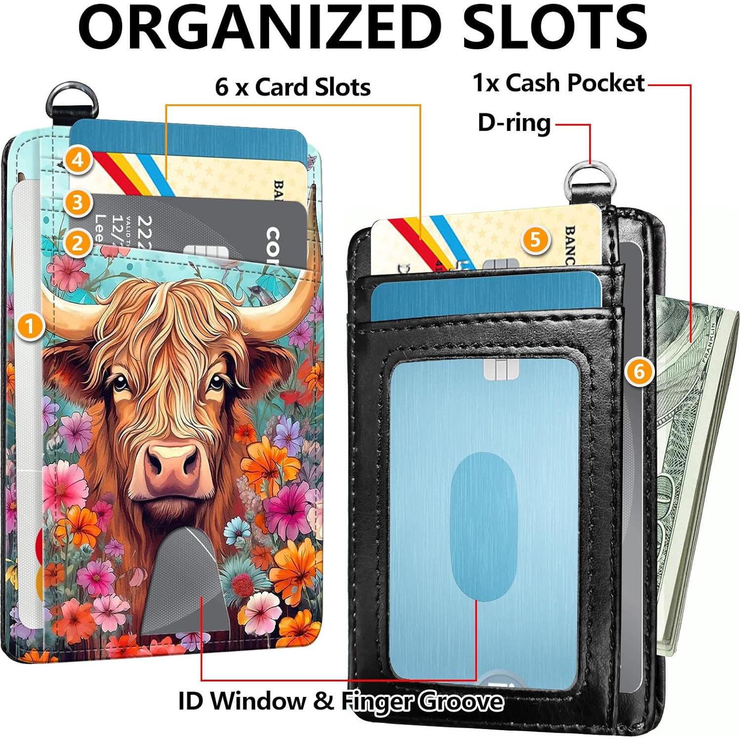 Billetera delgada Qindaiwen con bloqueo RFID y correa - Diseño elegante