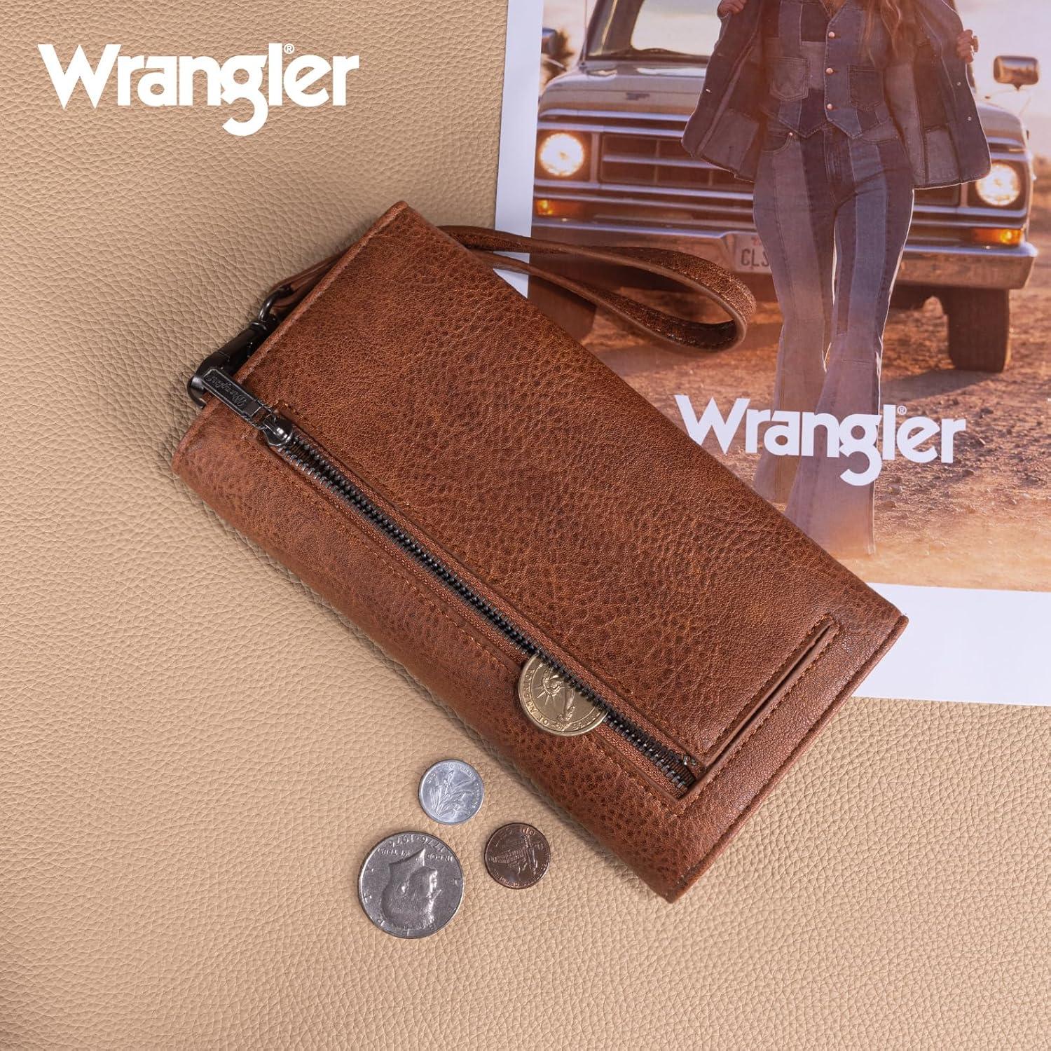 Billetera Trifold Montana West Marrón RFID para Mujeres