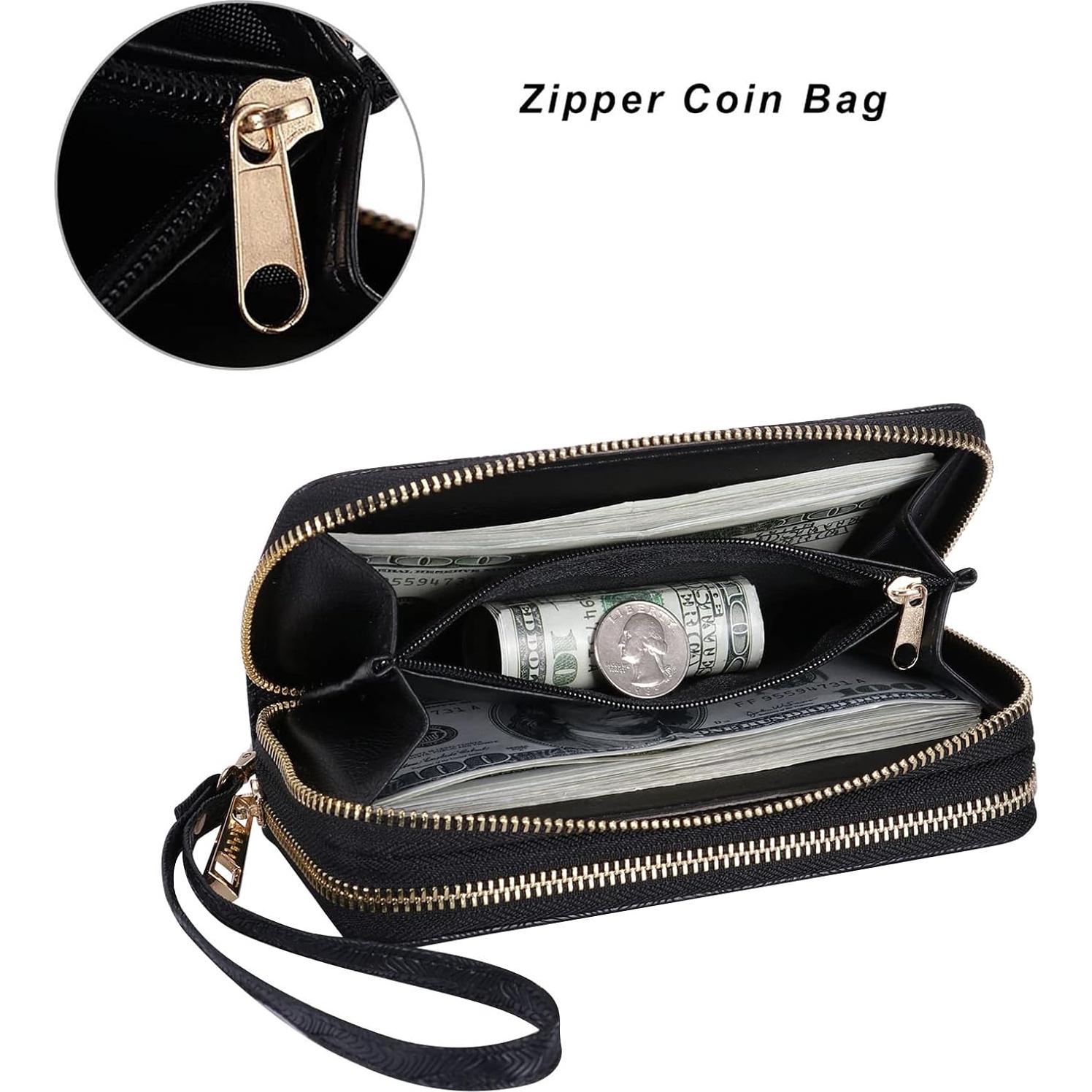 Cartera Doble Cierre HAWEE para Mujer con Soporte Teléfono